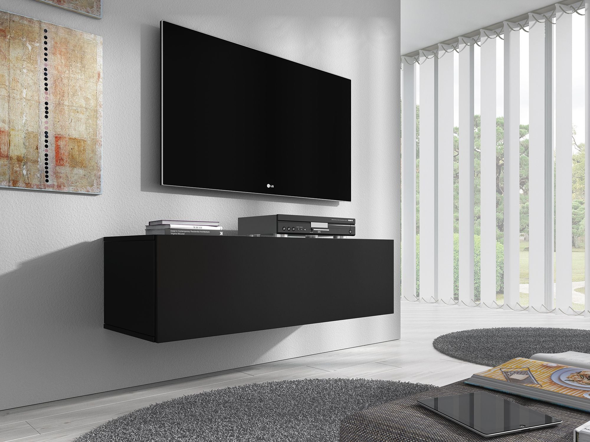 Flame - TV-Meubel - Mat zwart  - 100 cm