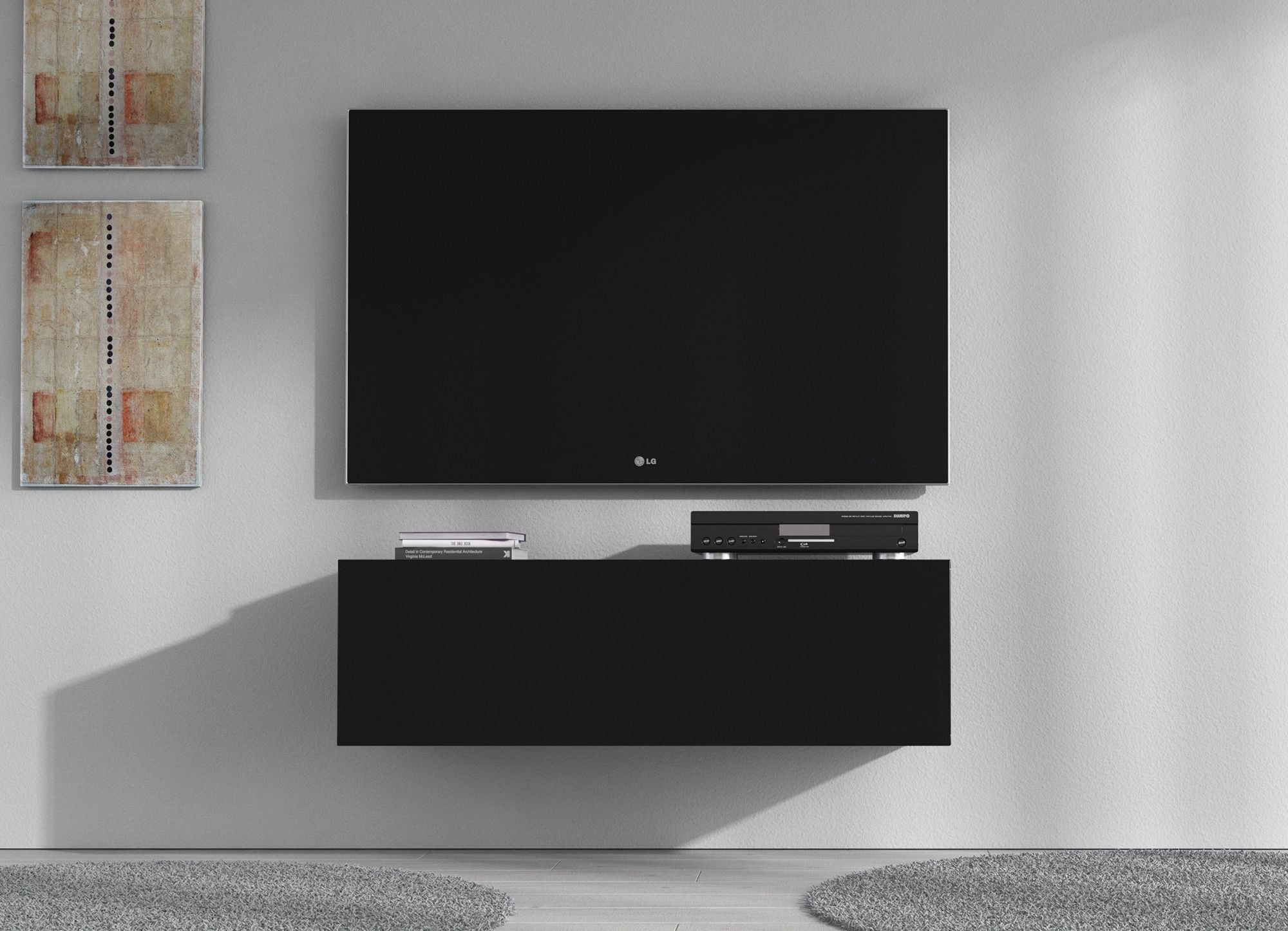 Flame - TV-Meubel - Mat zwart  - 100 cm