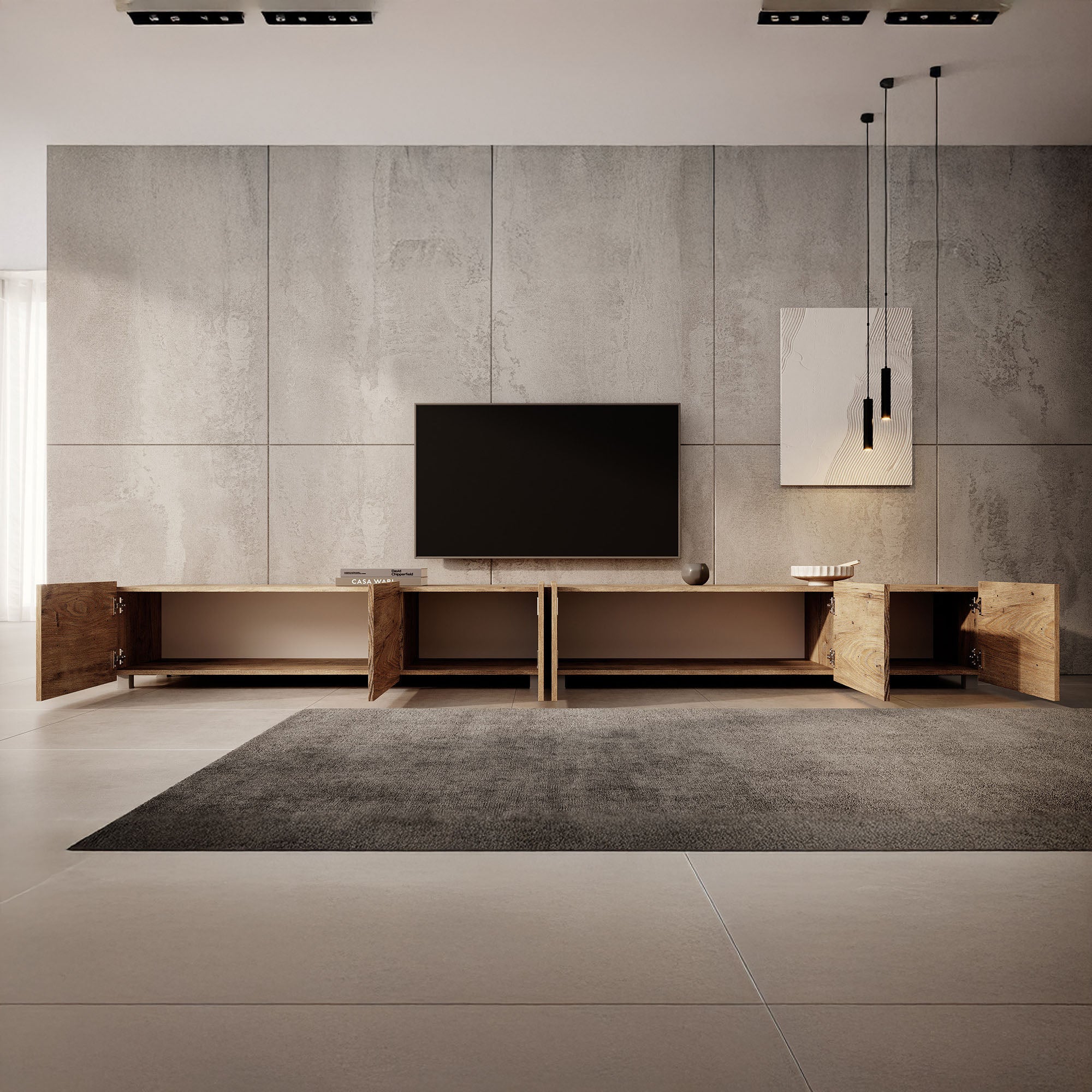 Calabas - TV-Meubel met 6 deuren - Kastanje - 300 cm