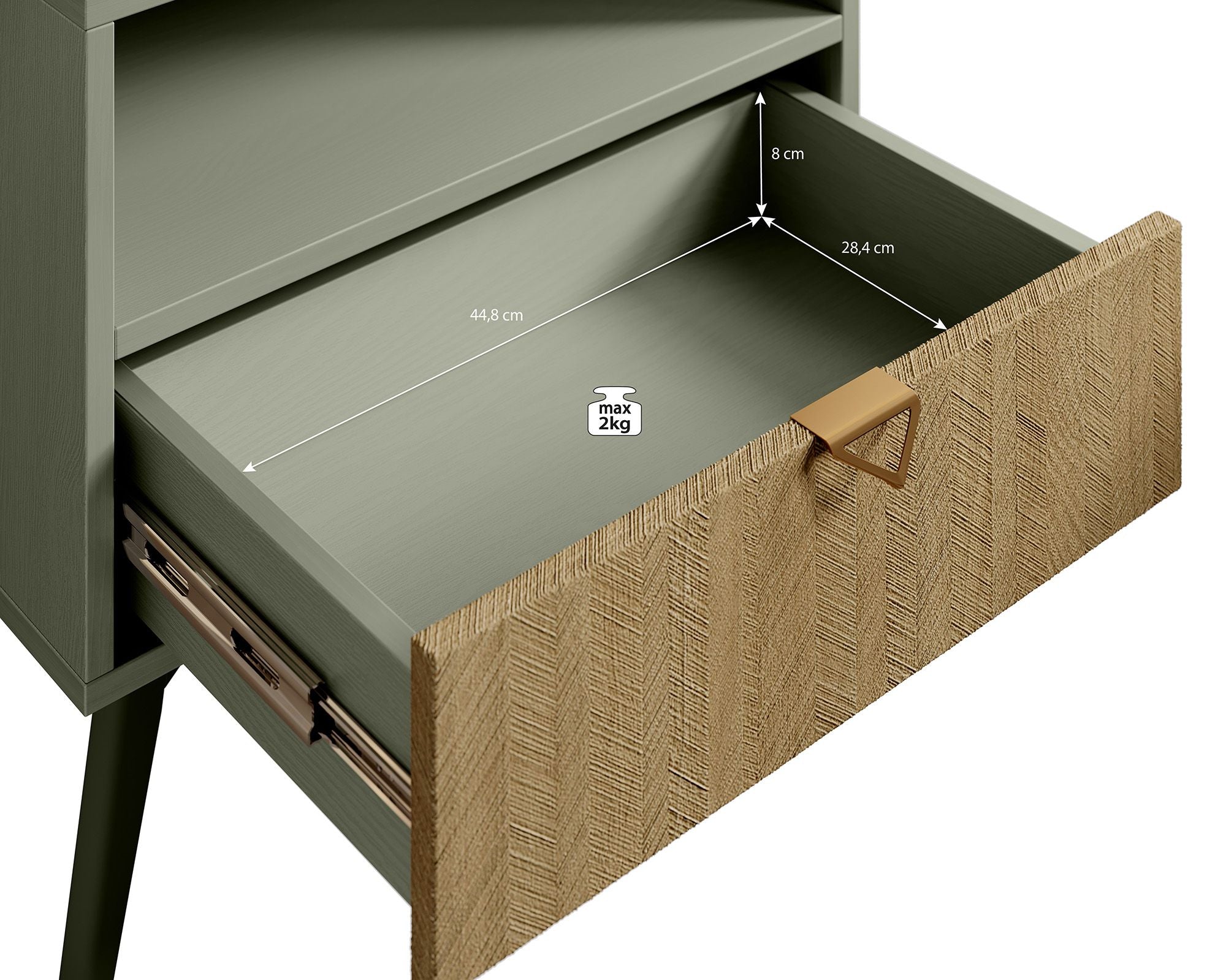 Essence - Nachtkastje - Groen/licht eiken