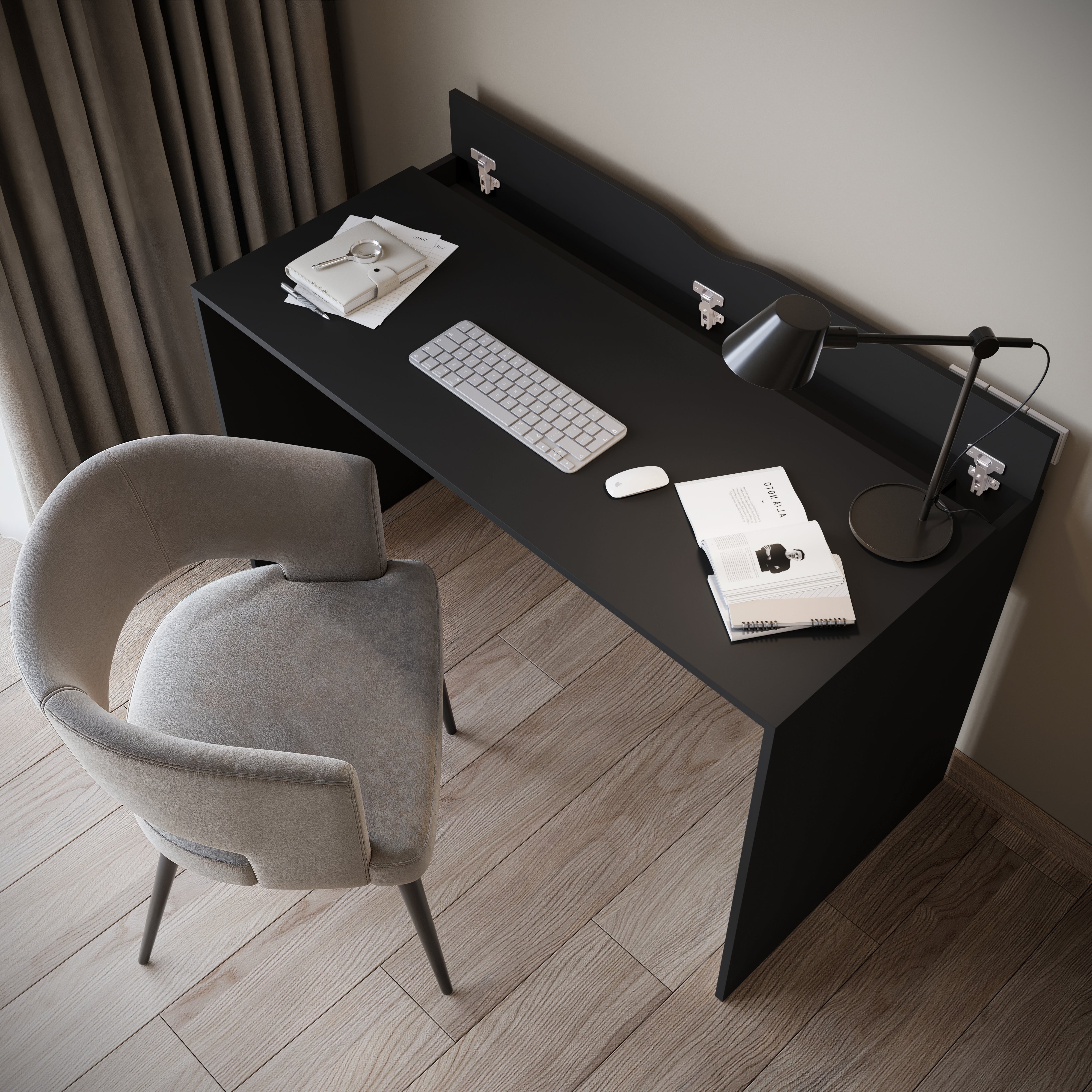 Nyon - Bureau - Zwart - 120x60 cm