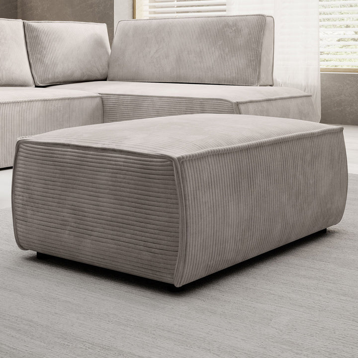 Foster - Poef - Ribstof beige