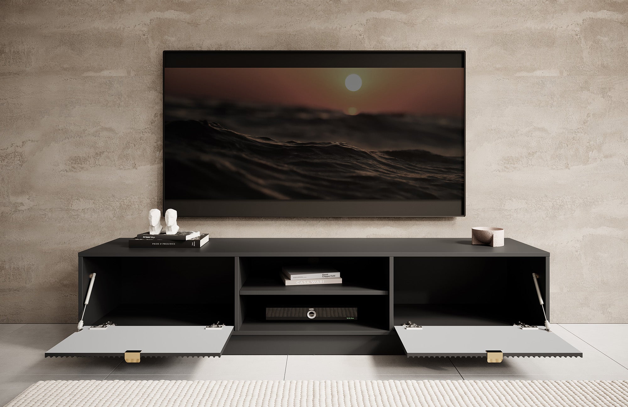 Tavares - TV-Meubel - Zwart  - 180 cm