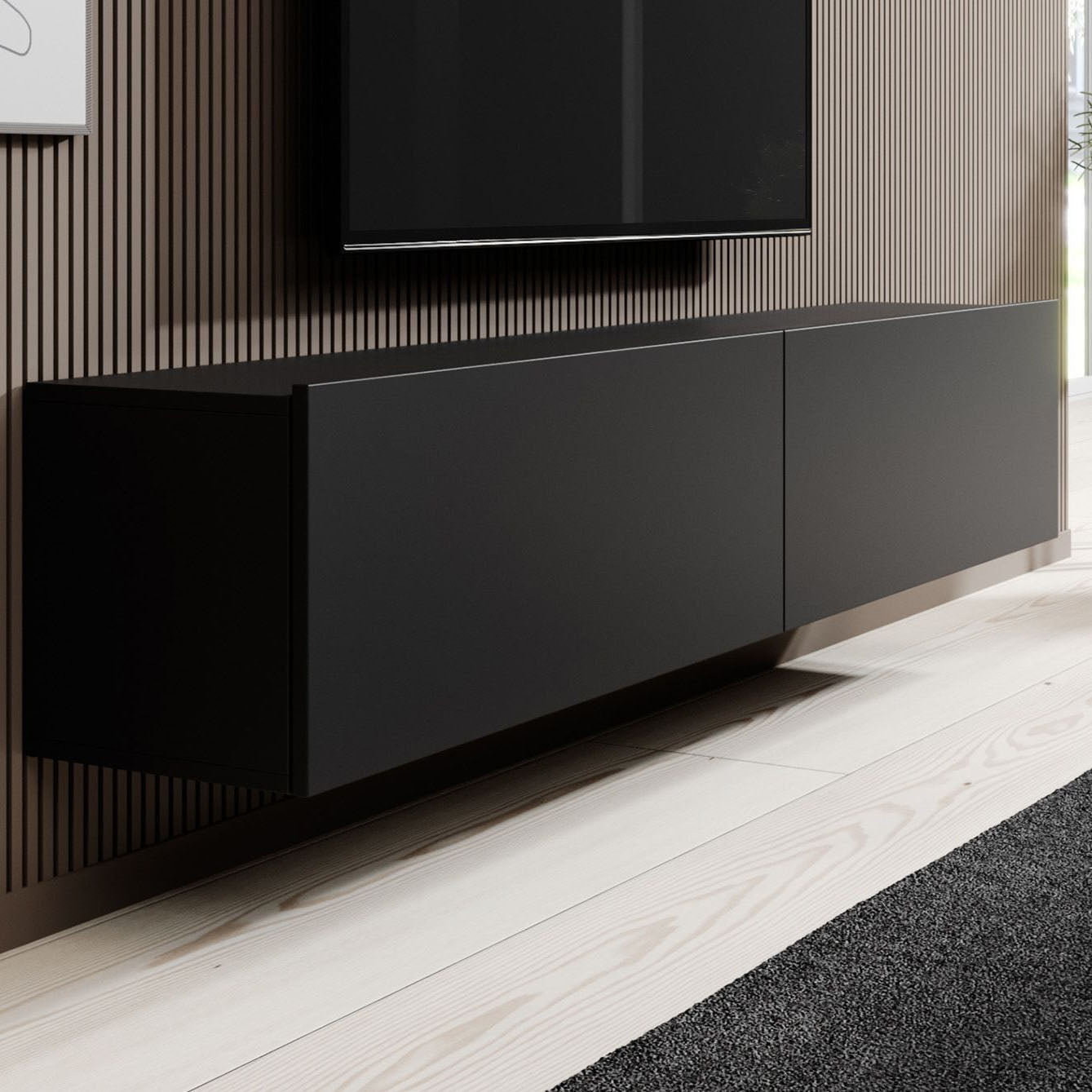 Asilento - TV-Meubel - Mat zwart - 180 cm