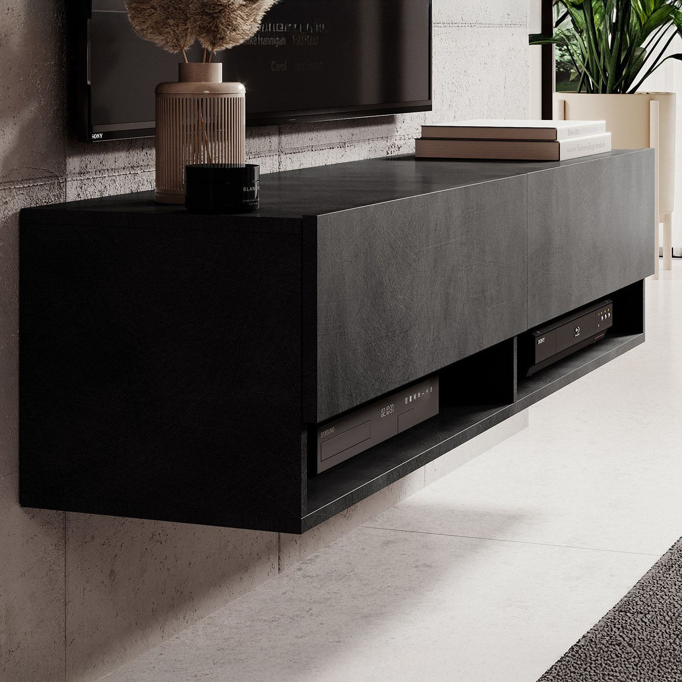 Asino - TV-Meubel  - Grijs - 140 cm