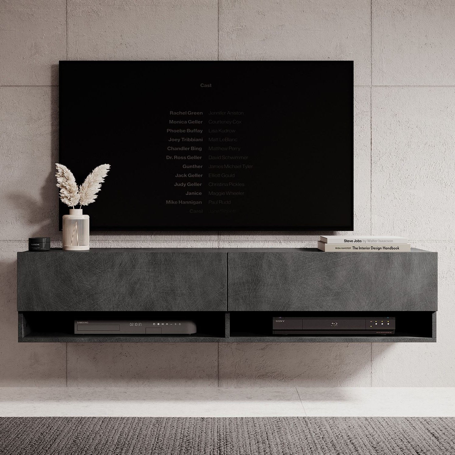 Asino - TV-Meubel  - Grijs - 140 cm