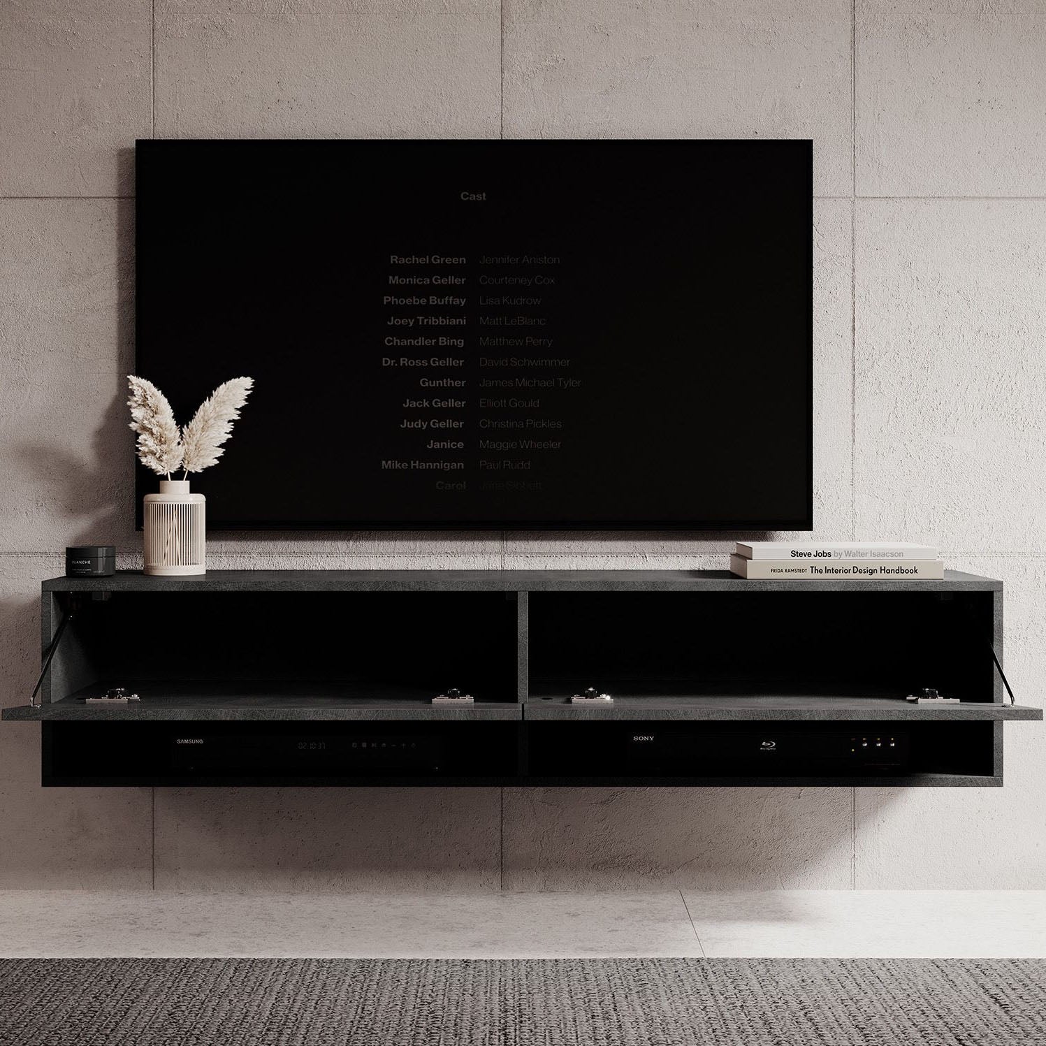 Asino - TV-Meubel  - Grijs - 140 cm