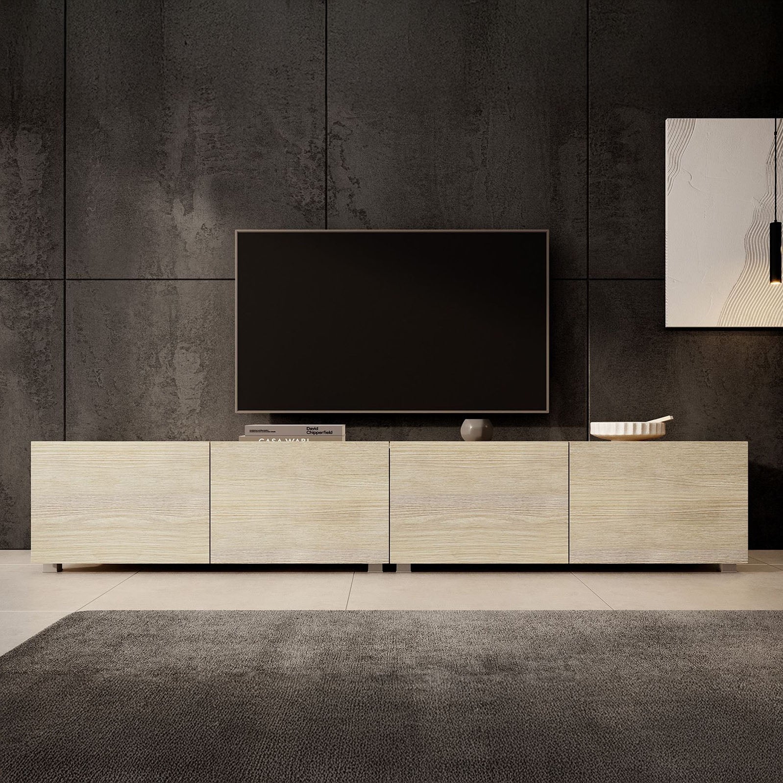 Calabas - TV-Meubel met 4 deuren - Eiken - 200 cm