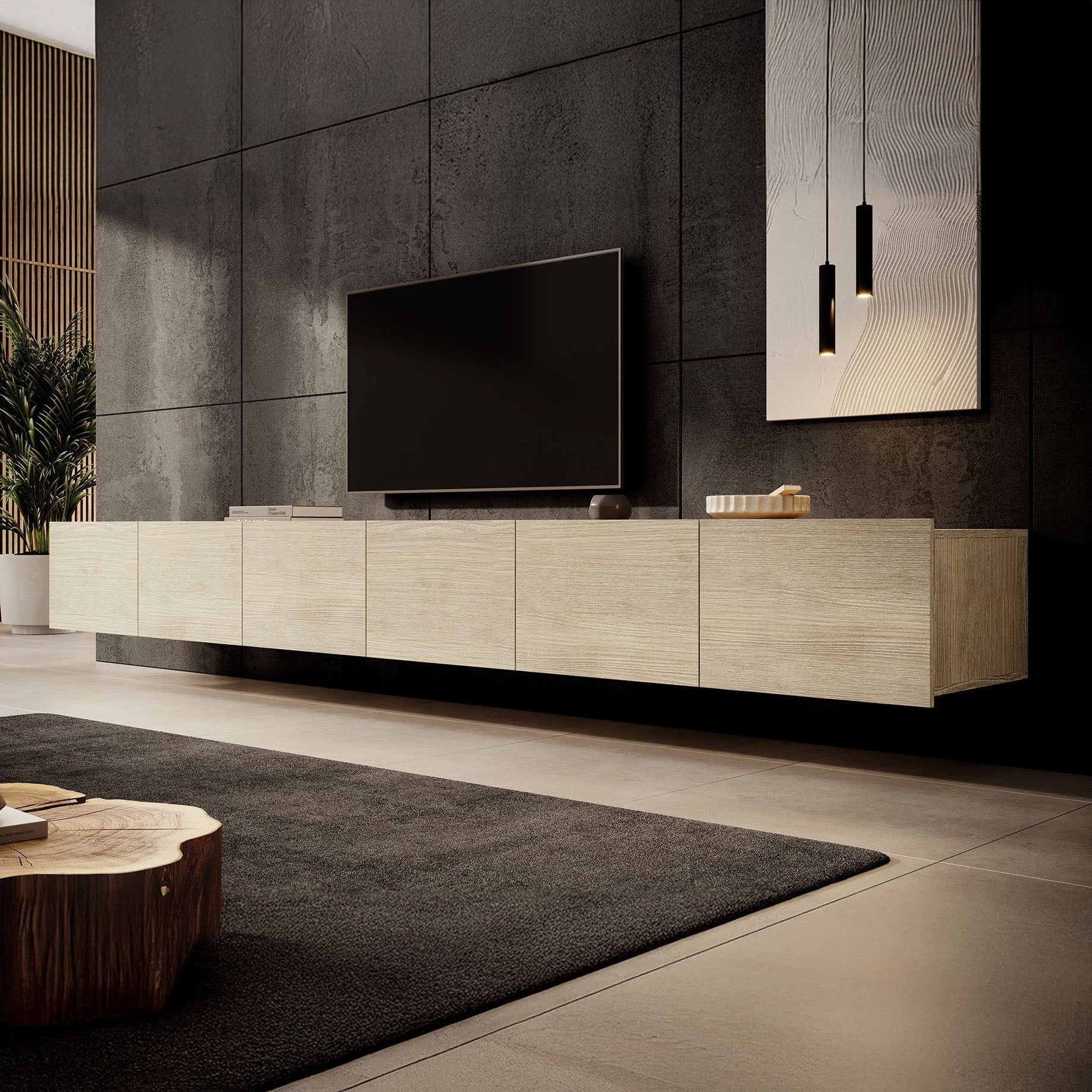 Calabas - TV-Meubel met 6 deuren - Eiken - 300 cm