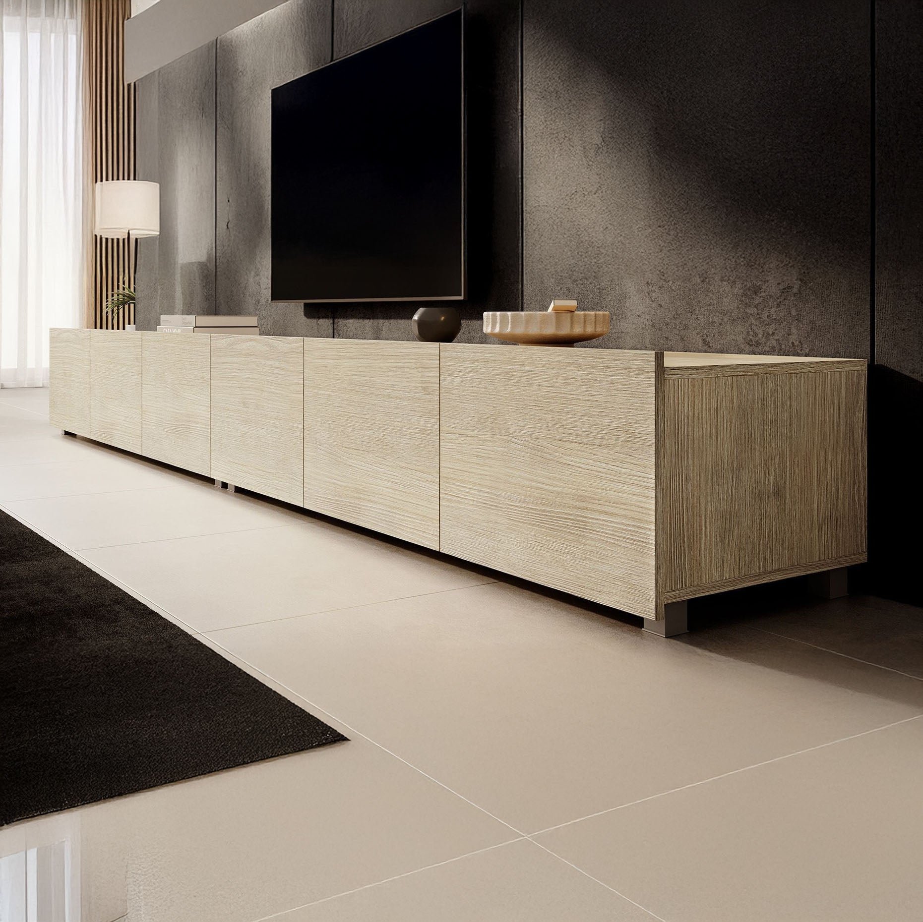 Calabas - TV-Meubel met 6 deuren - Eiken - 300 cm