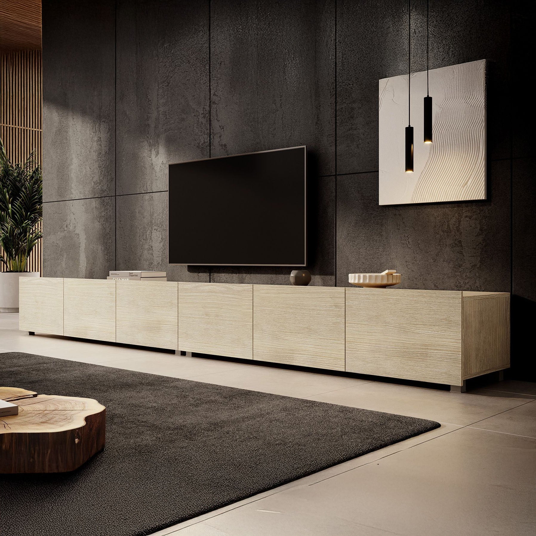 Calabas - TV-Meubel met 6 deuren - Eiken - 300 cm