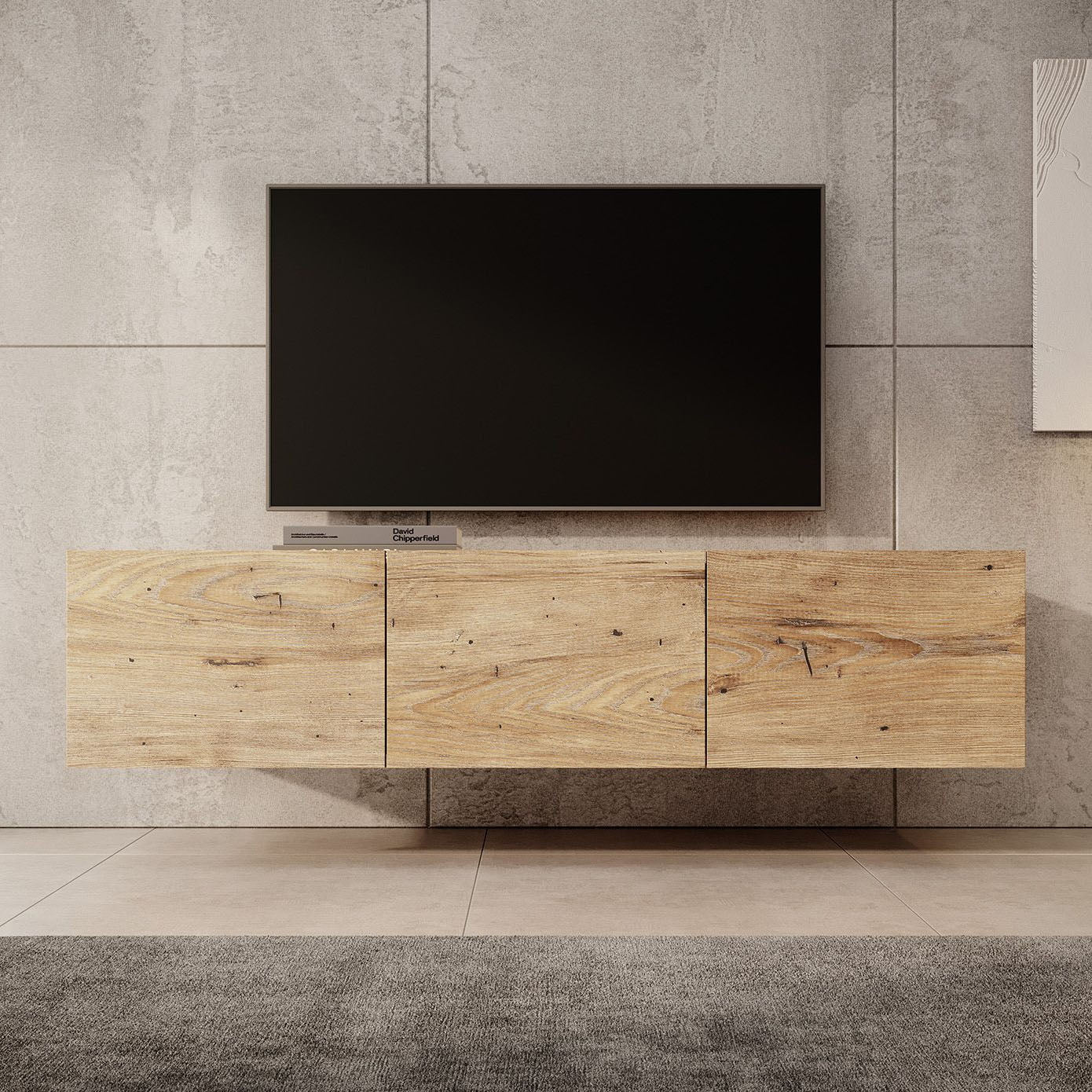 Calabas - TV-Meubel met 3 deuren - Kastanje - 150 cm