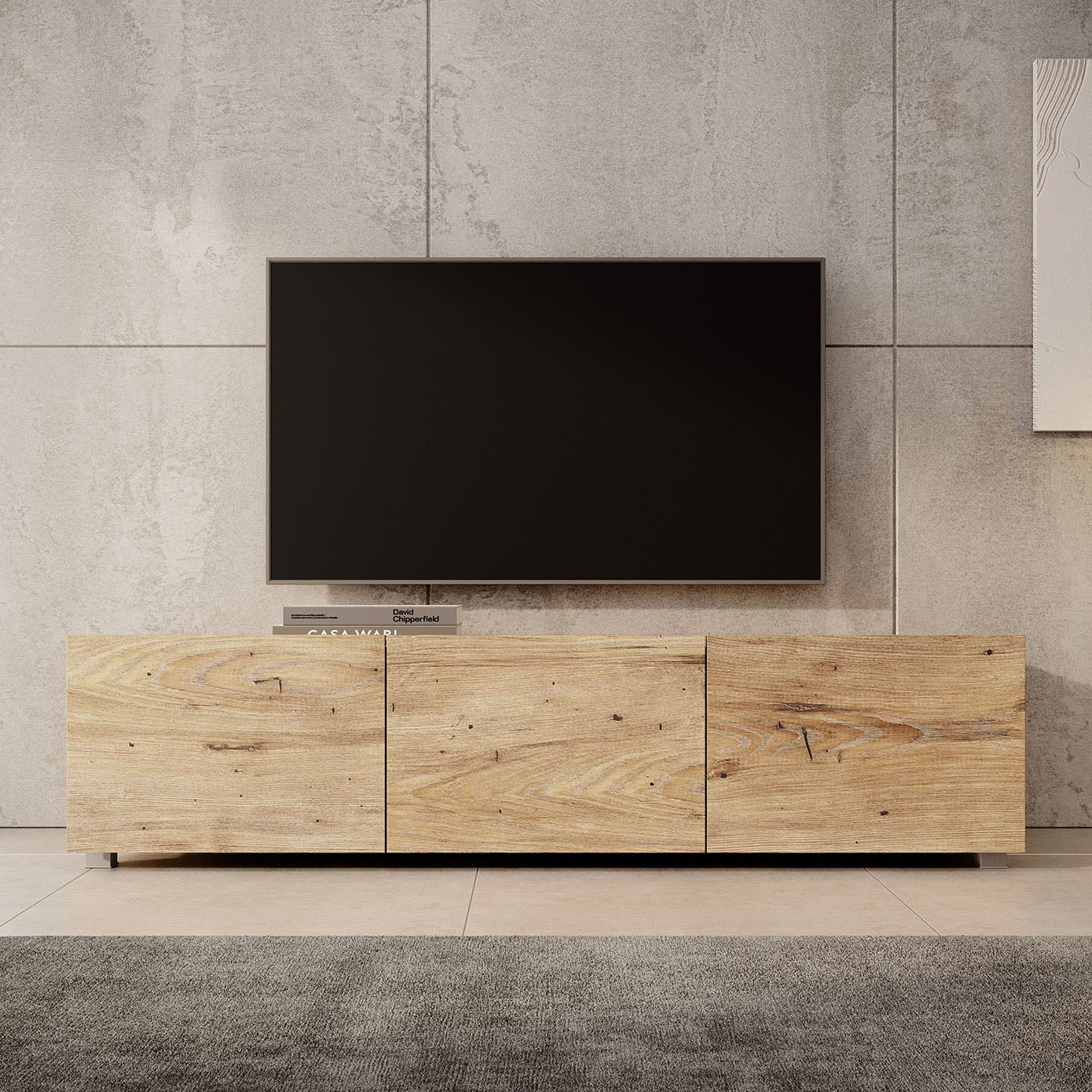 Calabas - TV-Meubel met 3 deuren - Kastanje - 150 cm