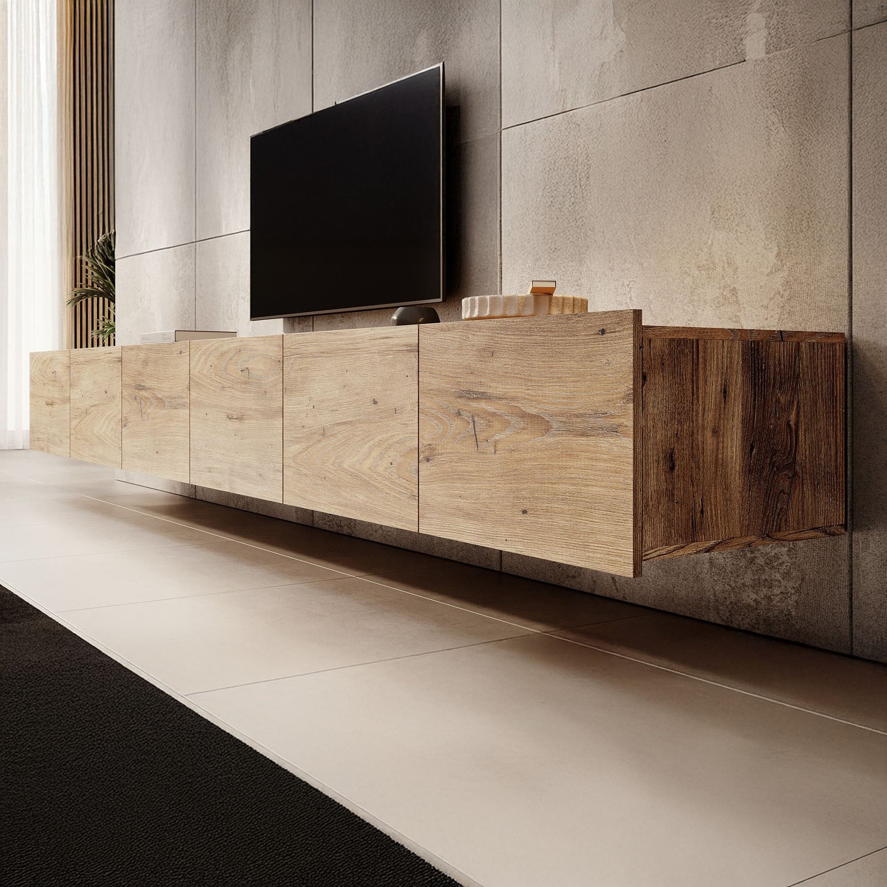 Calabas - TV-Meubel met 6 deuren - Kastanje - 300 cm