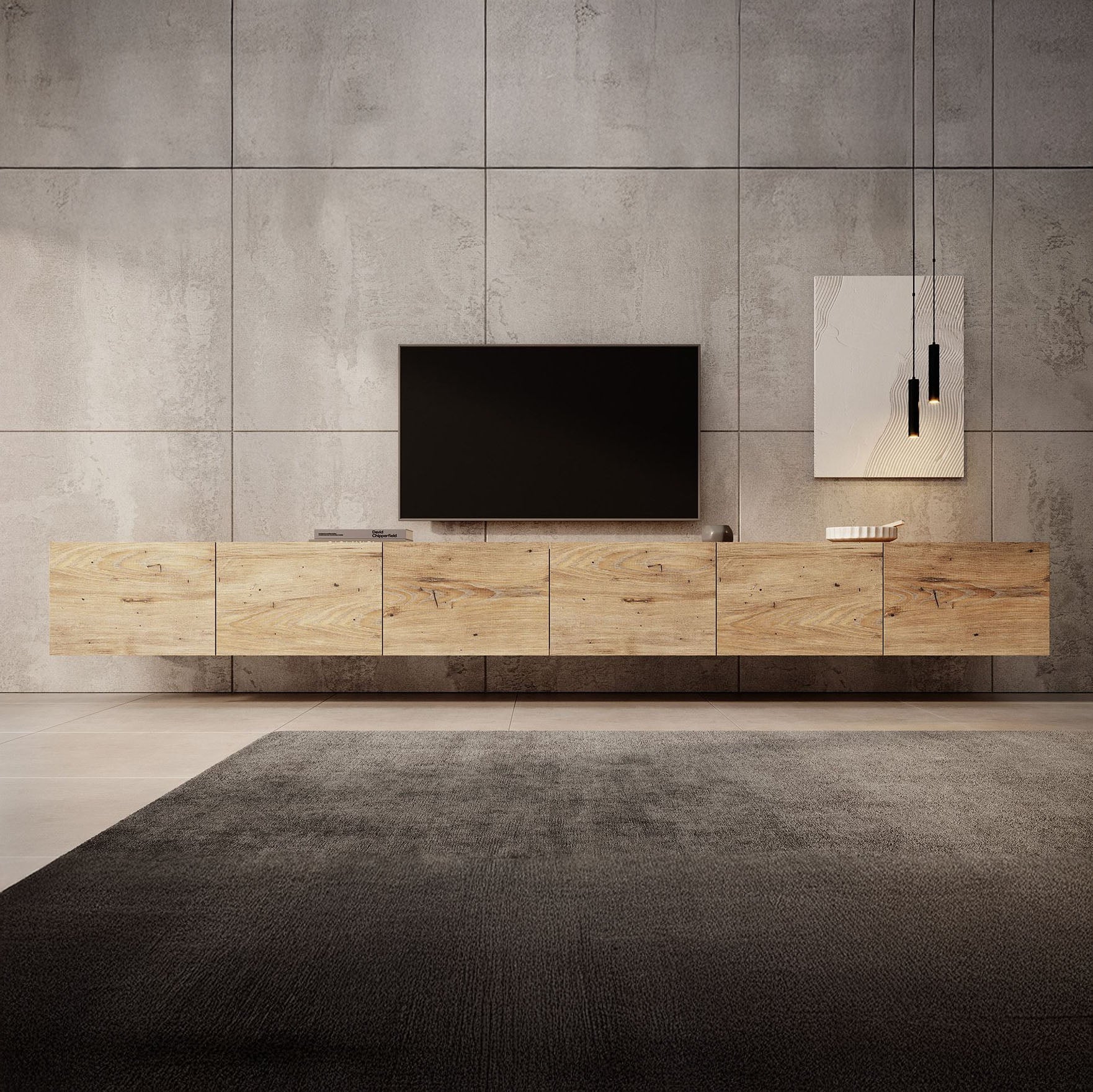 Calabas - TV-Meubel met 6 deuren - Kastanje - 300 cm