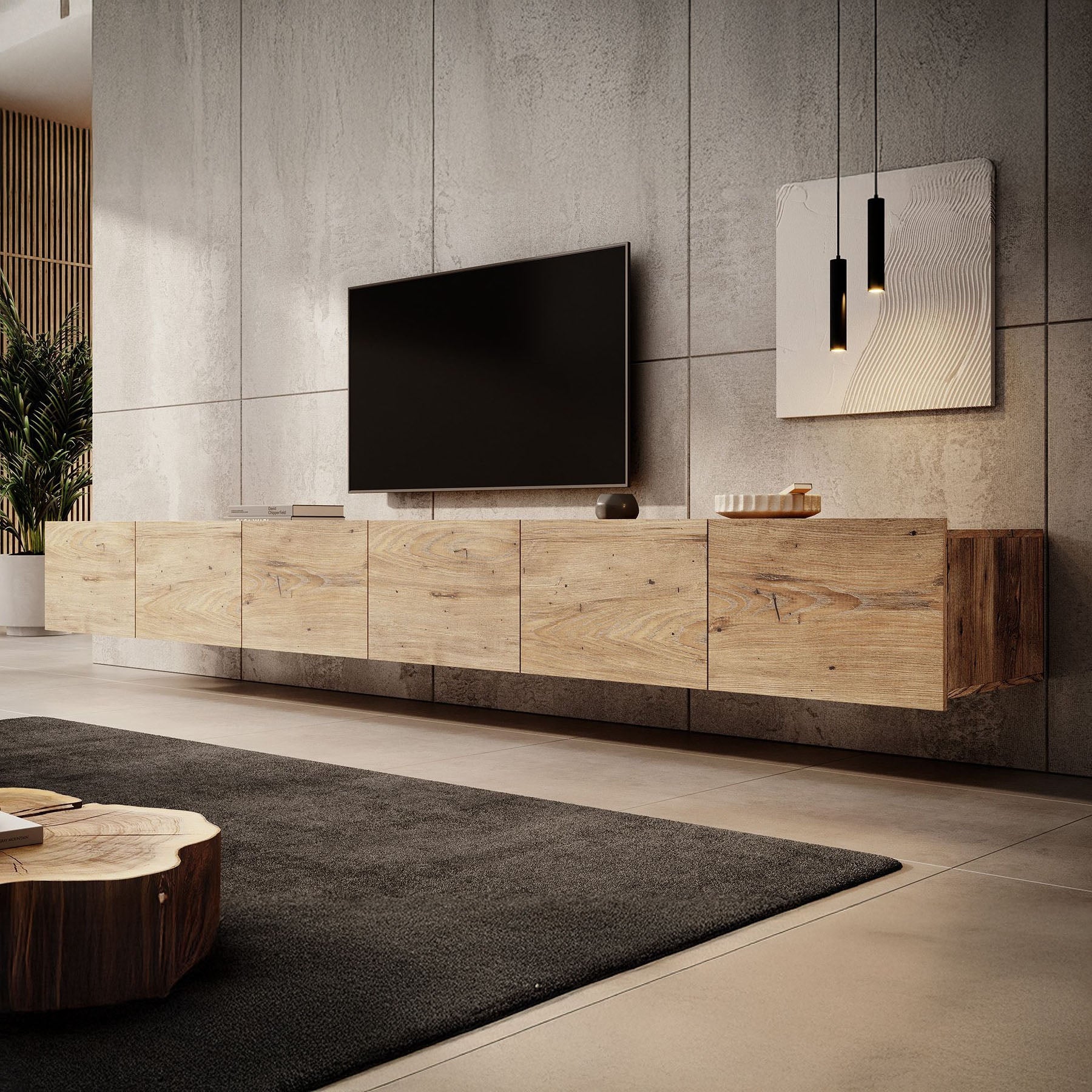 Calabas - TV-Meubel met 6 deuren - Kastanje - 300 cm