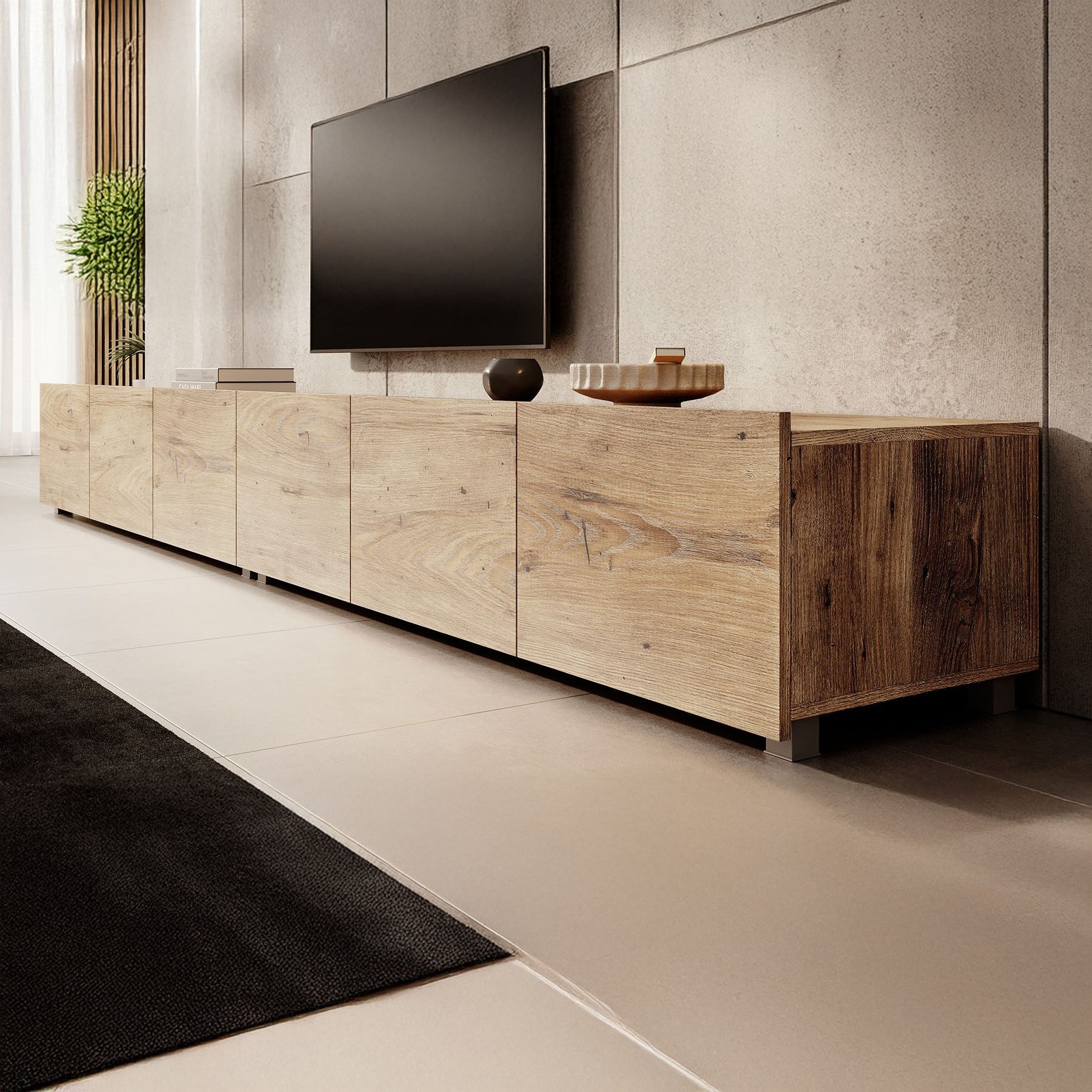 Calabas - TV-Meubel met 6 deuren - Kastanje - 300 cm