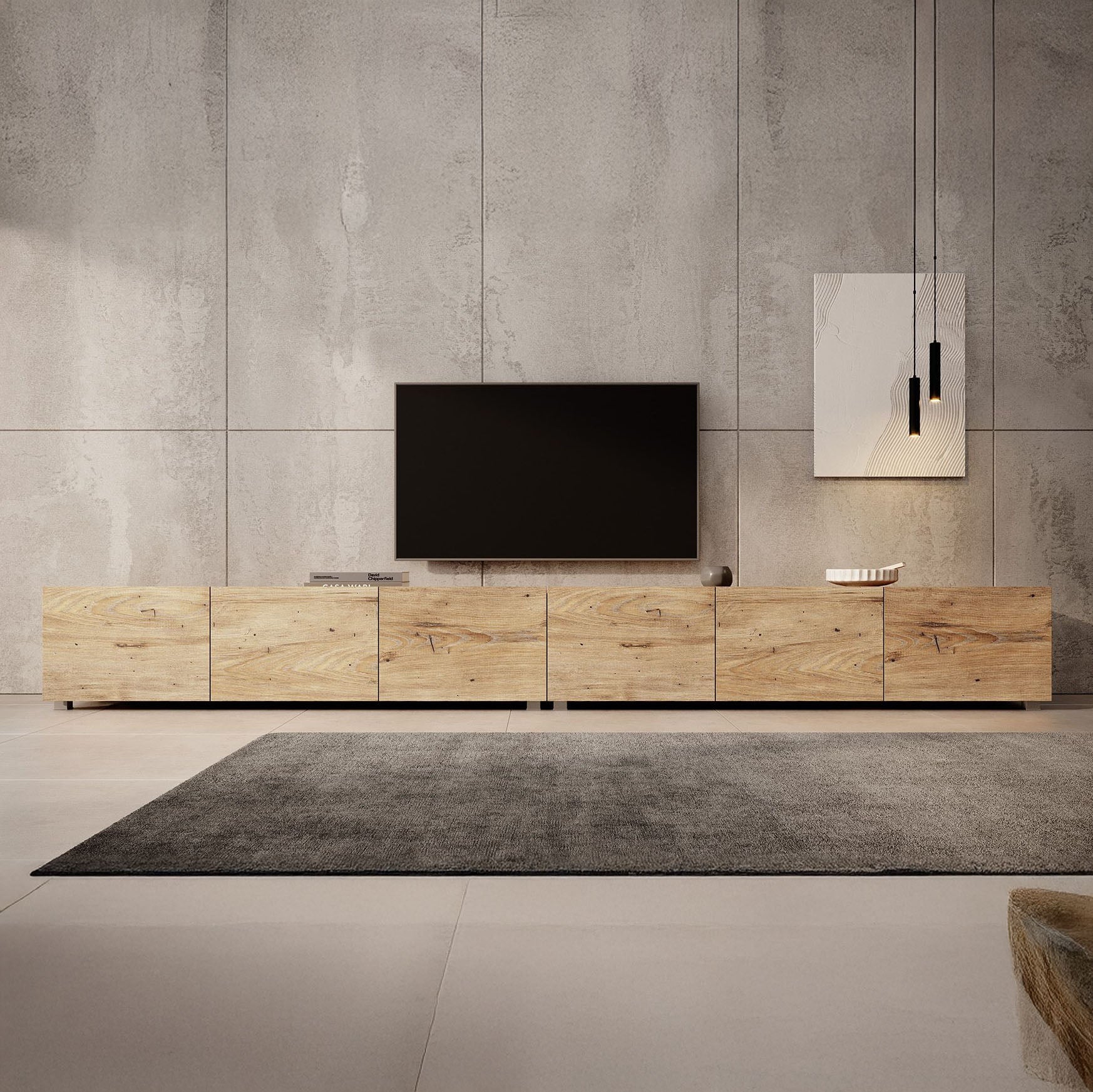 Calabas - TV-Meubel met 6 deuren - Kastanje - 300 cm