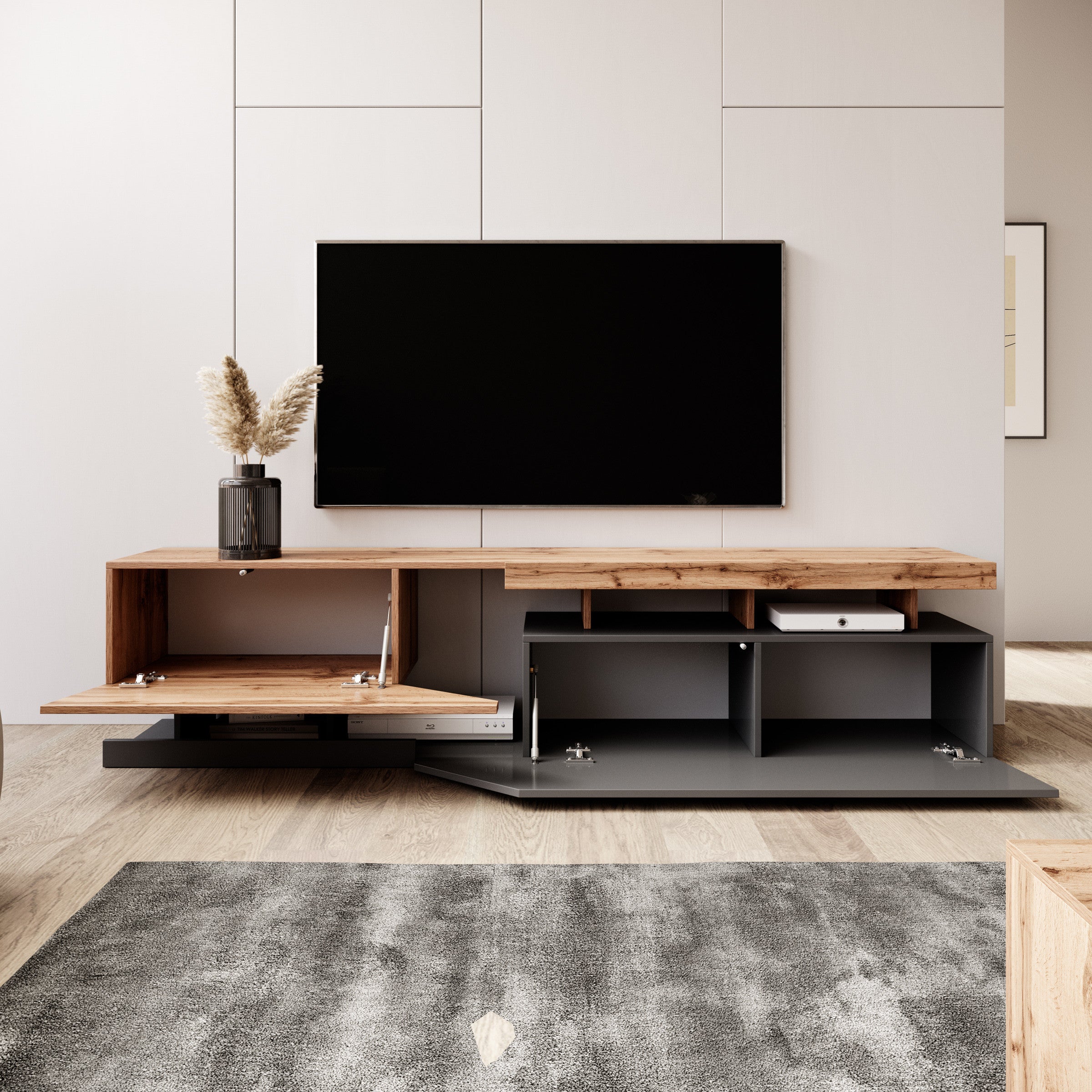 Canberra - TV-Meubel - Eiken/antraciet