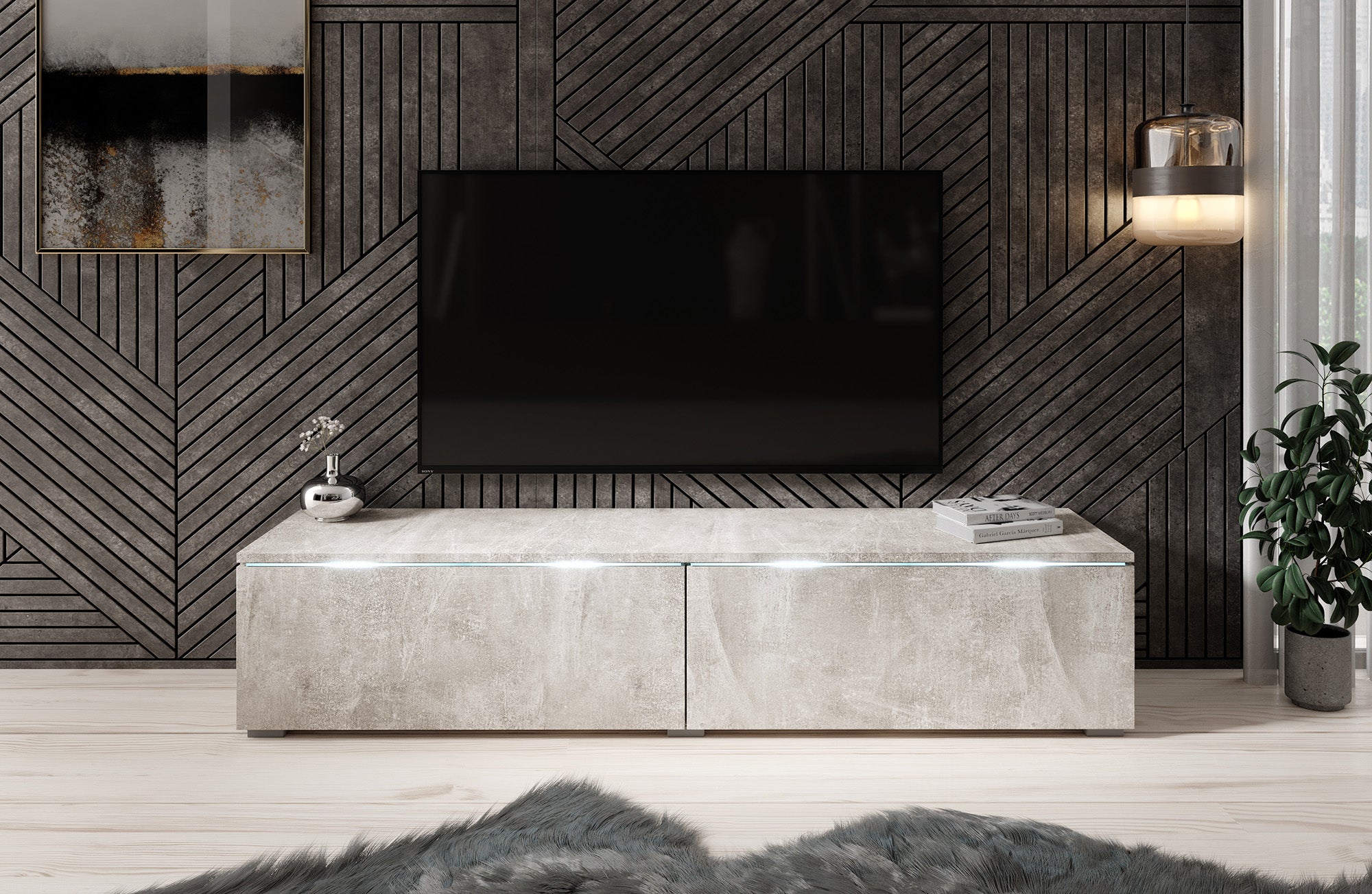 Dixon - TV-Meubel - Betonlook  - 140 cm