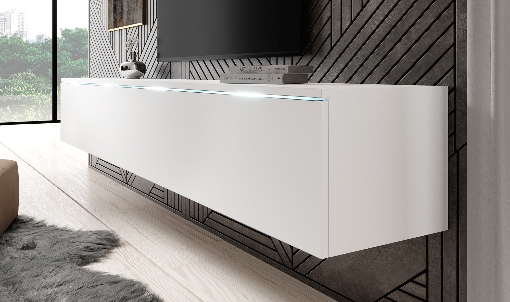 Dixon - TV-Meubel - Mat wit - 180 cm