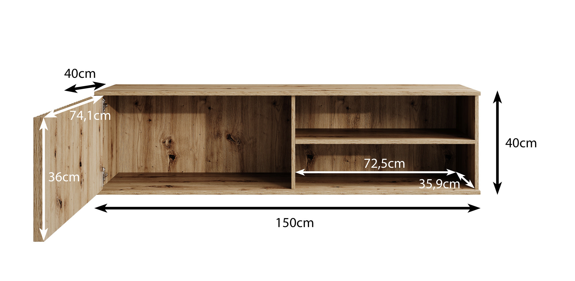 Evy - TV-Meubel - Eiken - 150 cm
