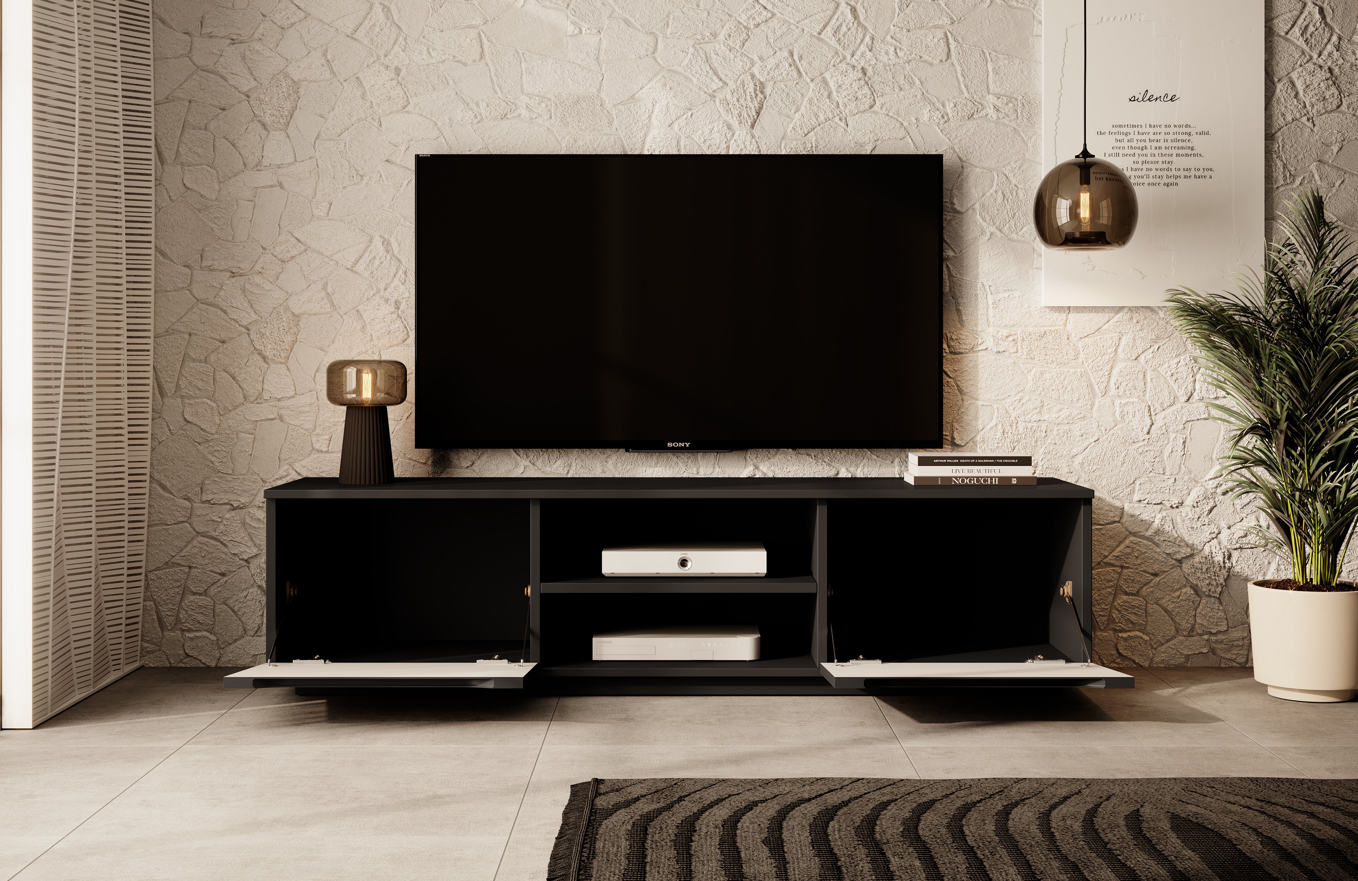 Fairmont - TV-Meubel - Mat zwart - 160 cm