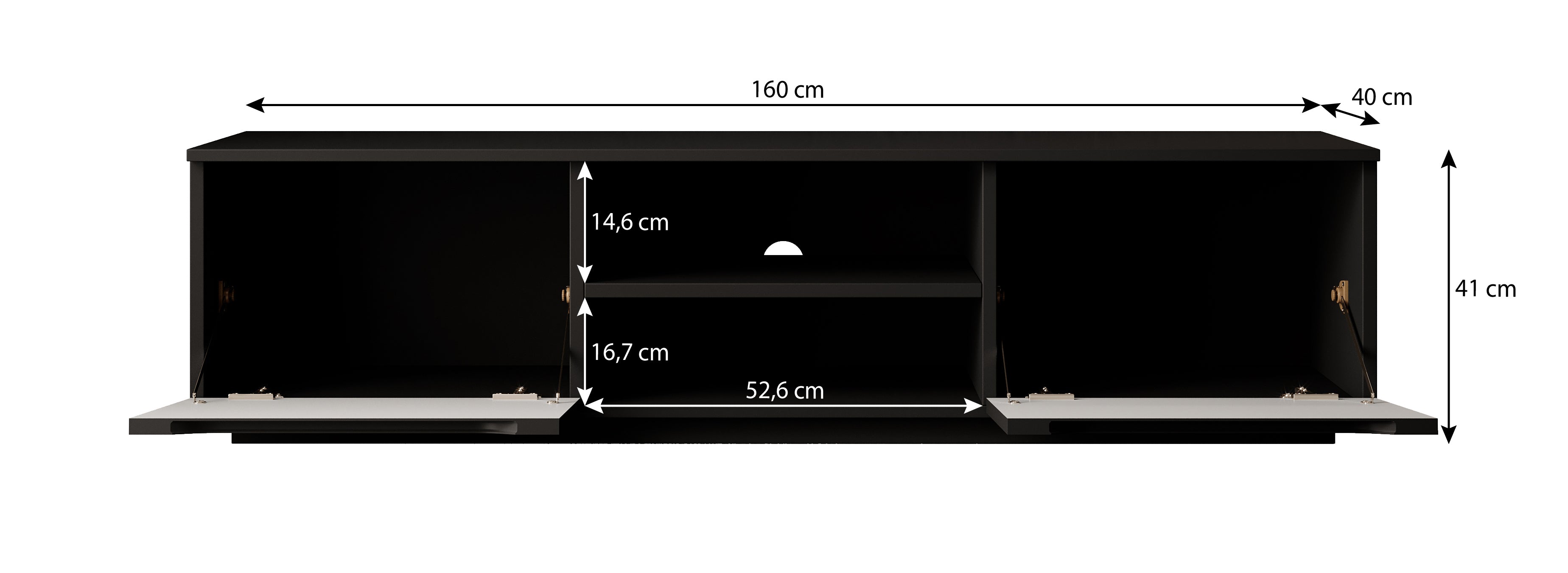 Fairmont - TV-Meubel - Mat zwart - 160 cm