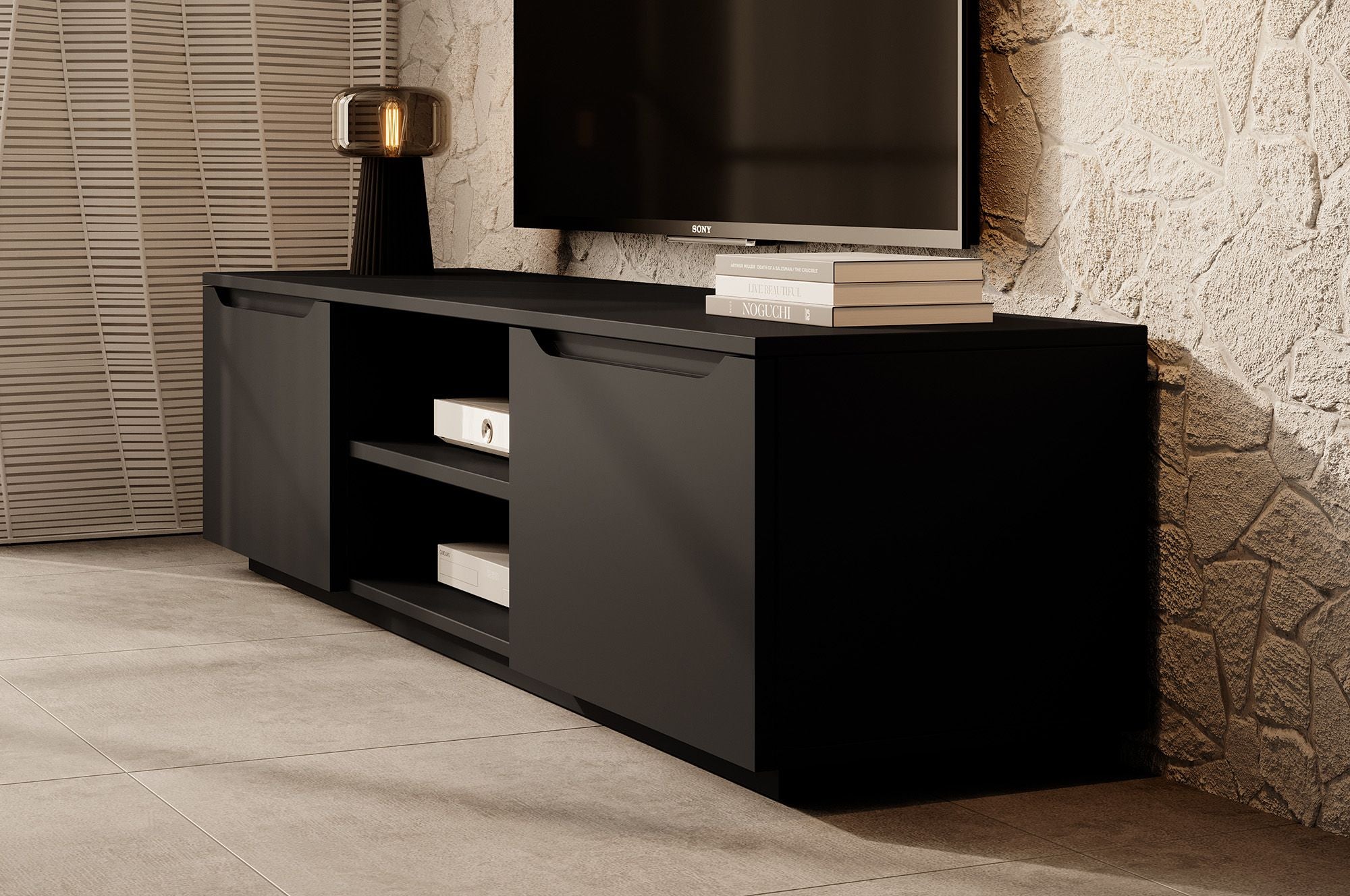 Fairmont - TV-Meubel - Mat zwart - 160 cm