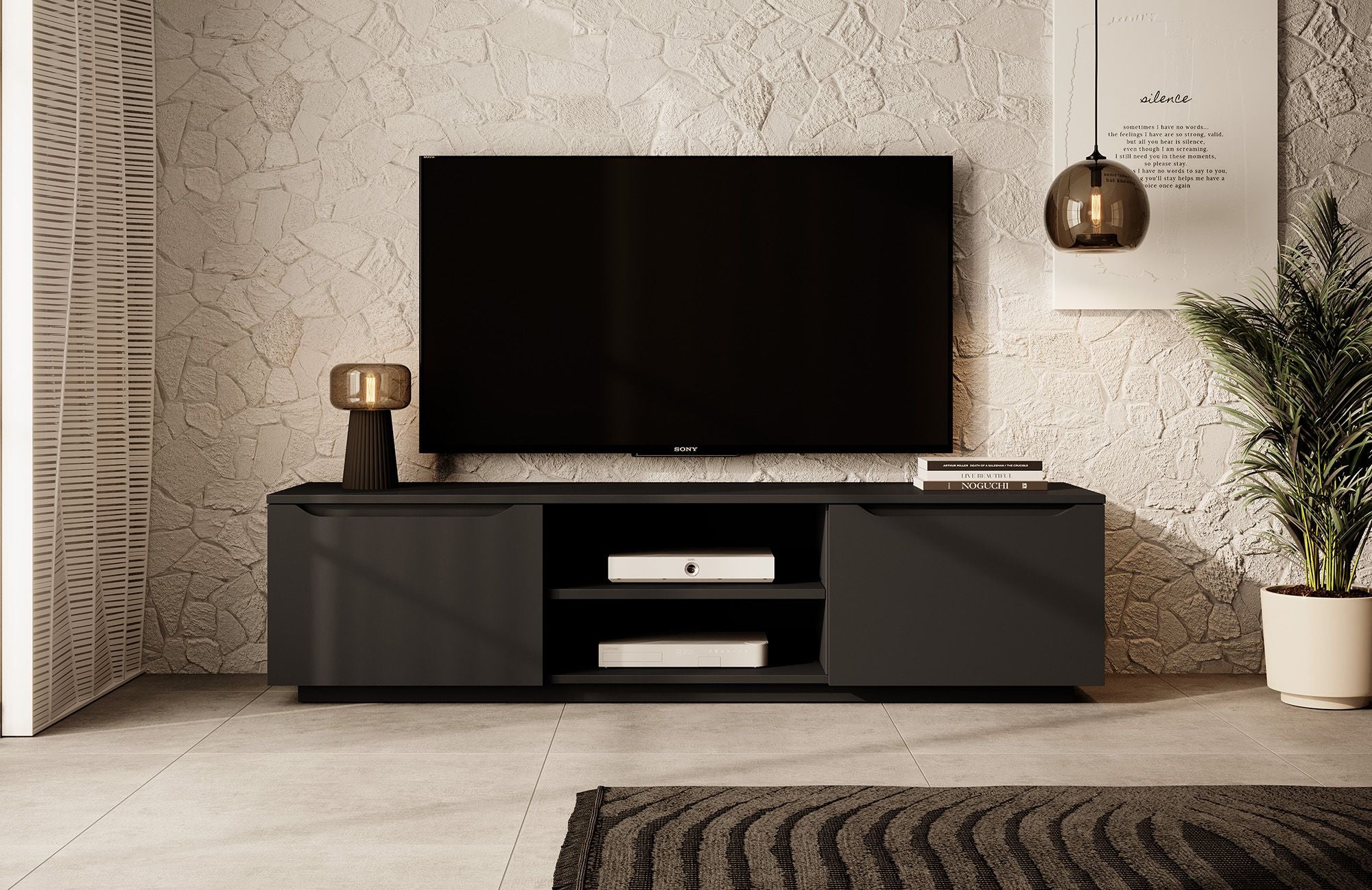 Fairmont - TV-Meubel - Mat zwart - 160 cm