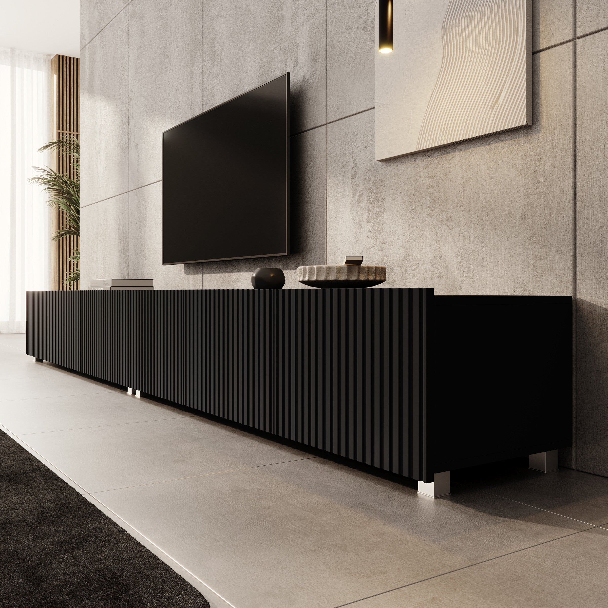 Kenderes - TV-Meubel - Zwart - 300x41x36 cm