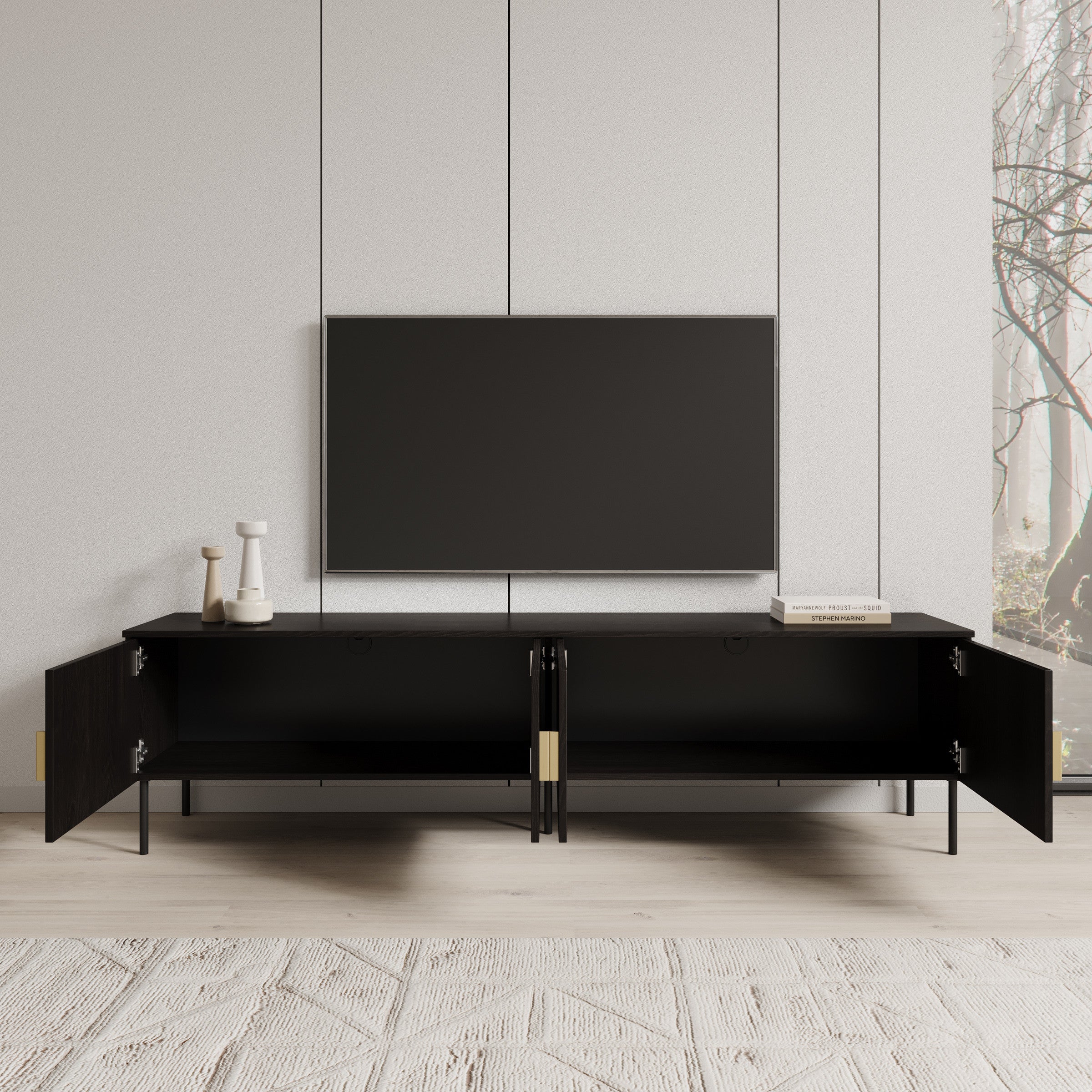 Monor - TV-Meubel - Zwart eiken