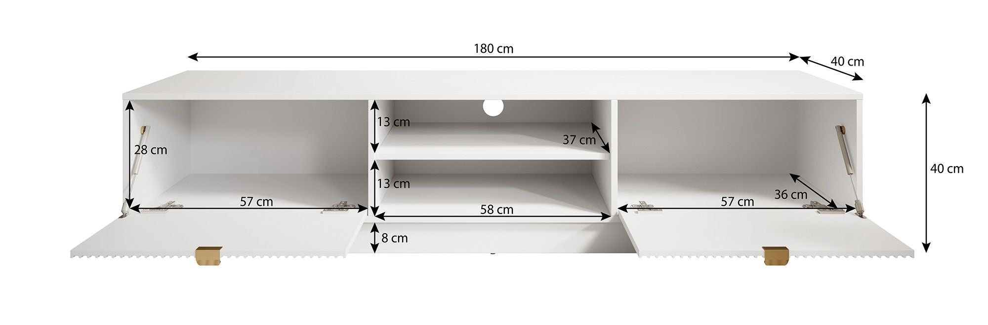 Tavares - TV-Meubel - Zwart  - 180 cm