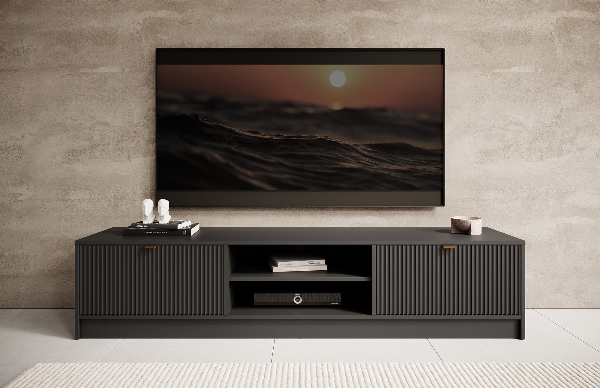 Tavares - TV-Meubel - Zwart  - 180 cm