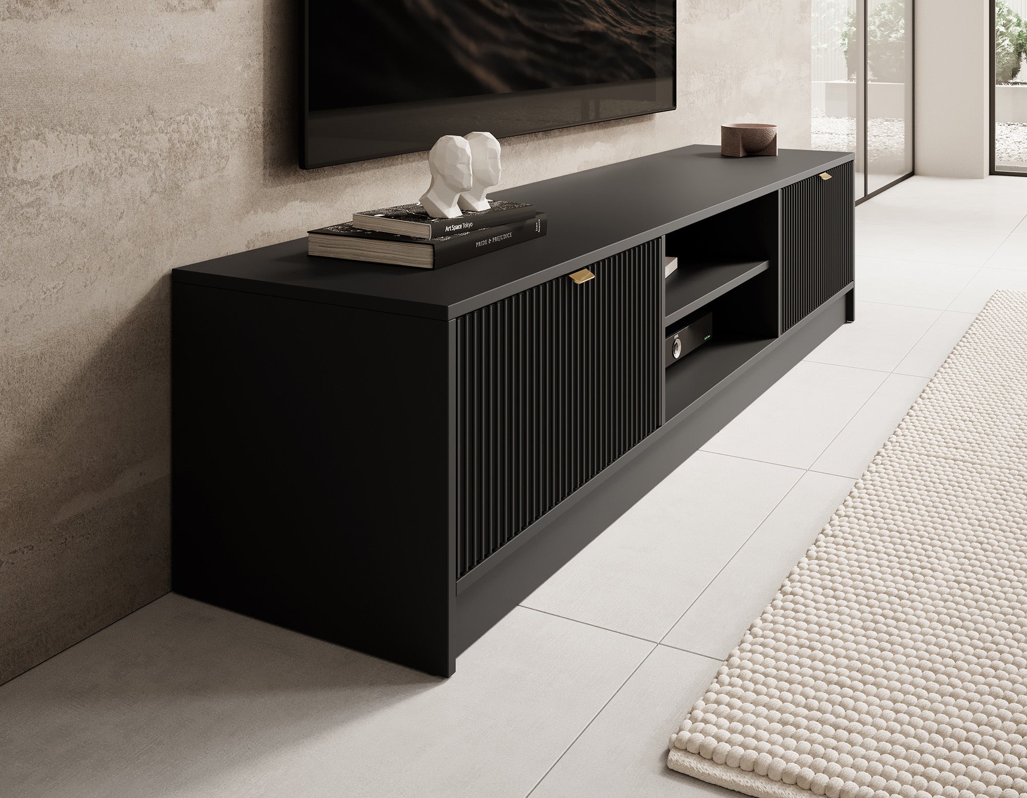 Tavares - TV-Meubel - Zwart  - 180 cm