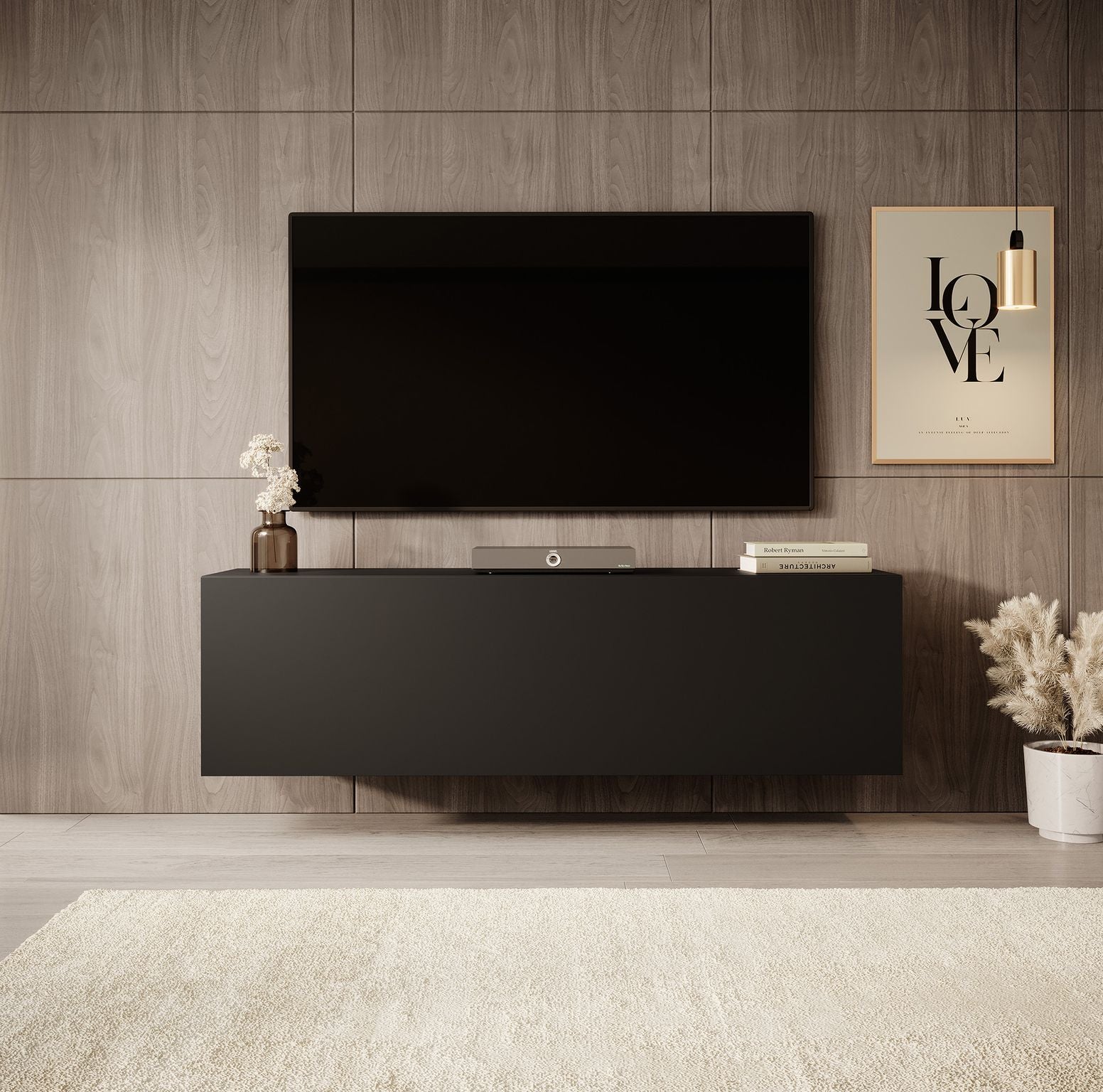 Venica - TV-Meubel - Mat zwart  - 140 cm