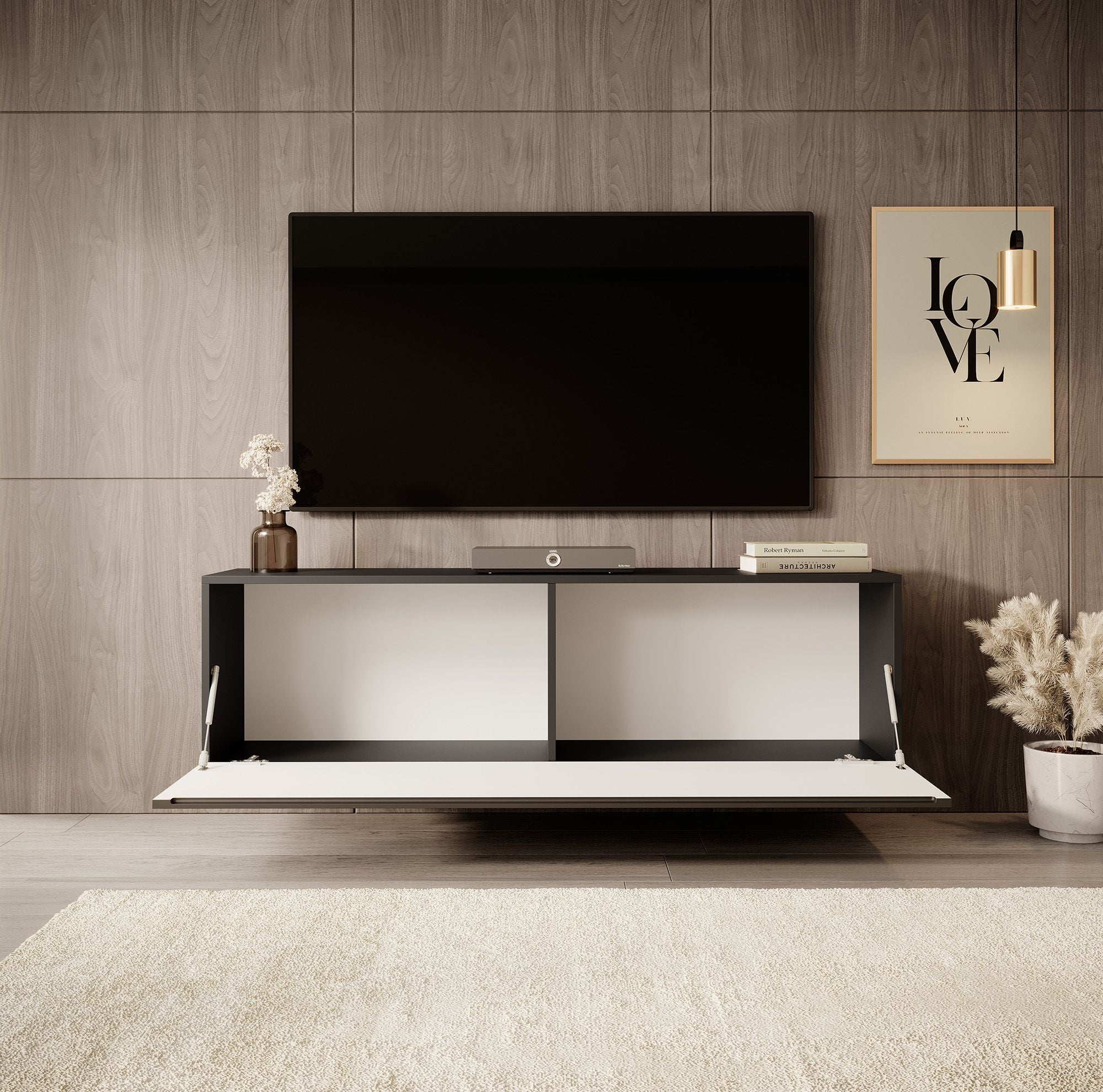 Venica - TV-Meubel - Mat zwart  - 140 cm