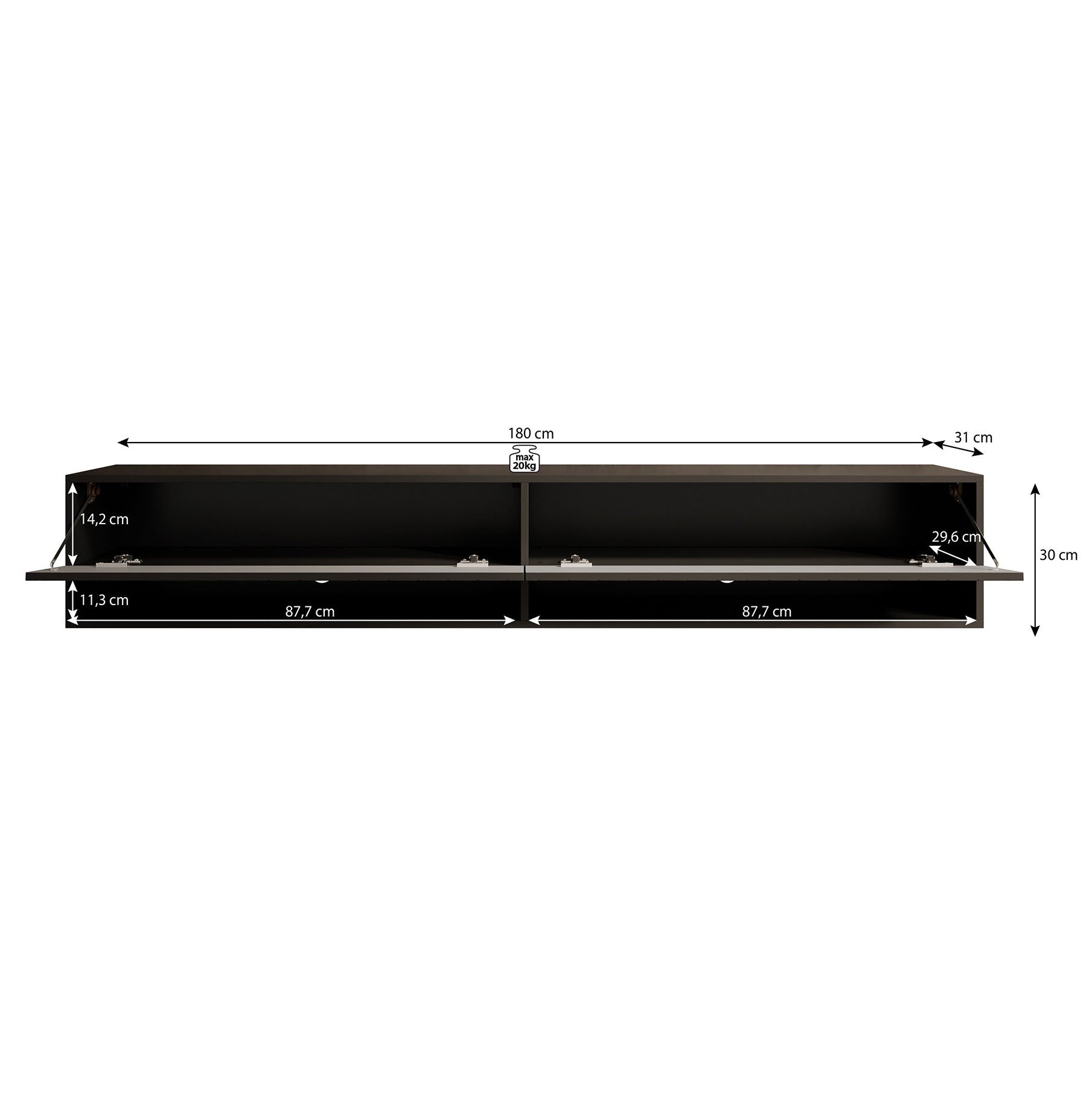 Asino - TV-Meubel  - Wave eiken  - 180 cm