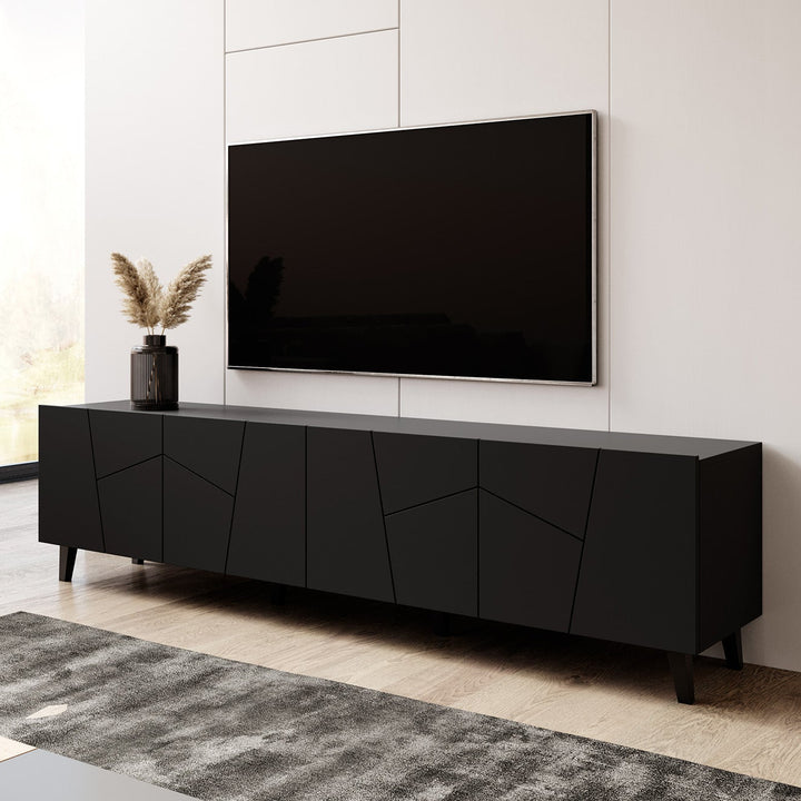 Ezer - TV-Meubel - Mat zwart