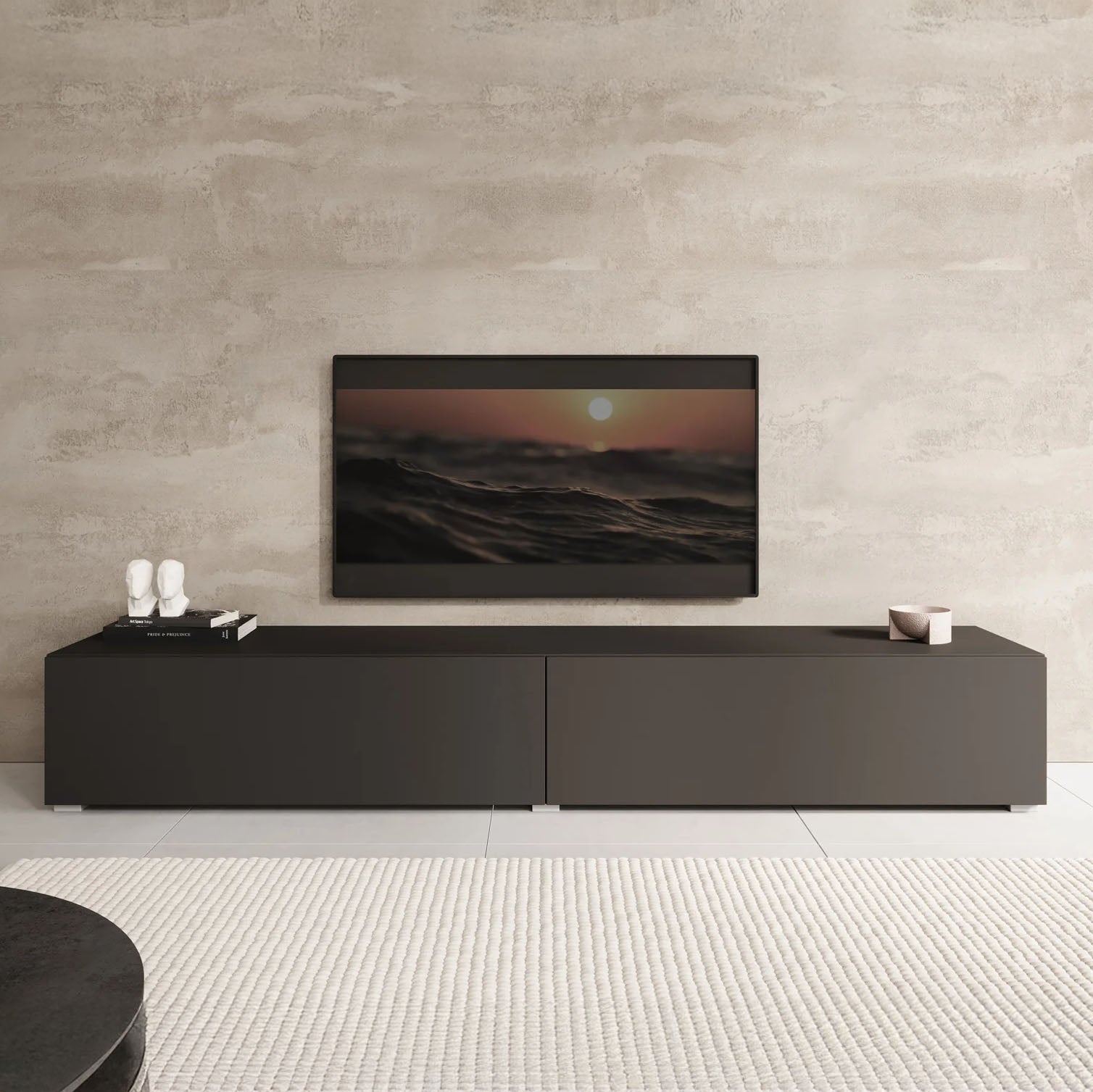 Palm - TV-Meubel - Mat zwart - 200 cm