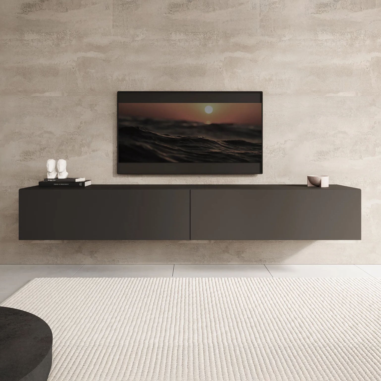 Palm - TV-Meubel - Mat zwart - 200 cm