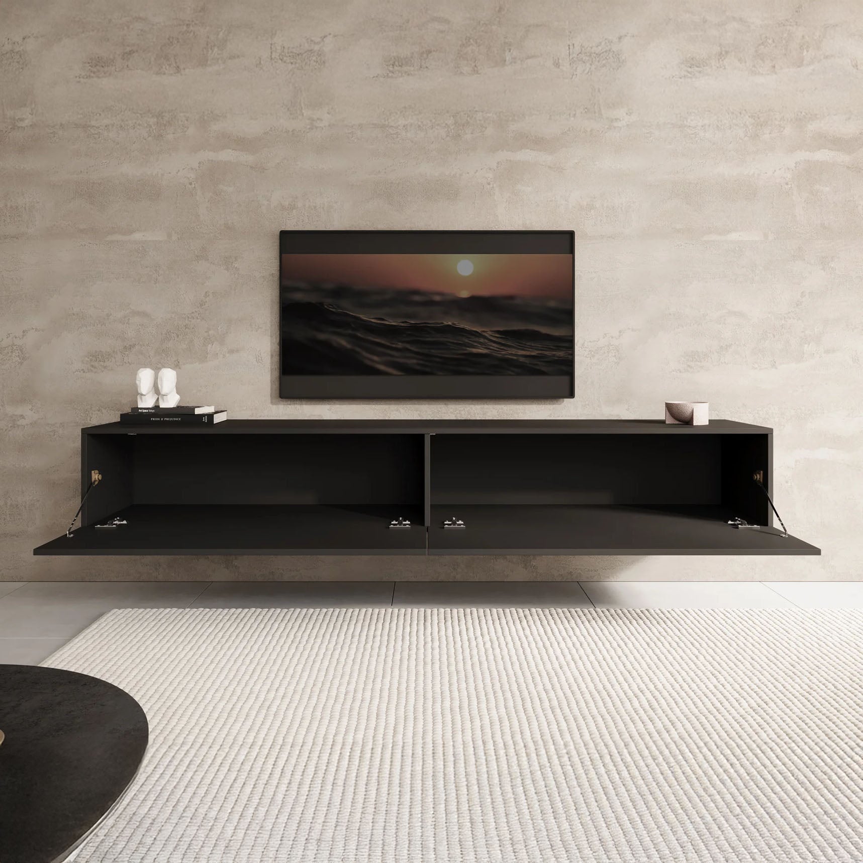 Palm - TV-Meubel - Mat zwart - 200 cm