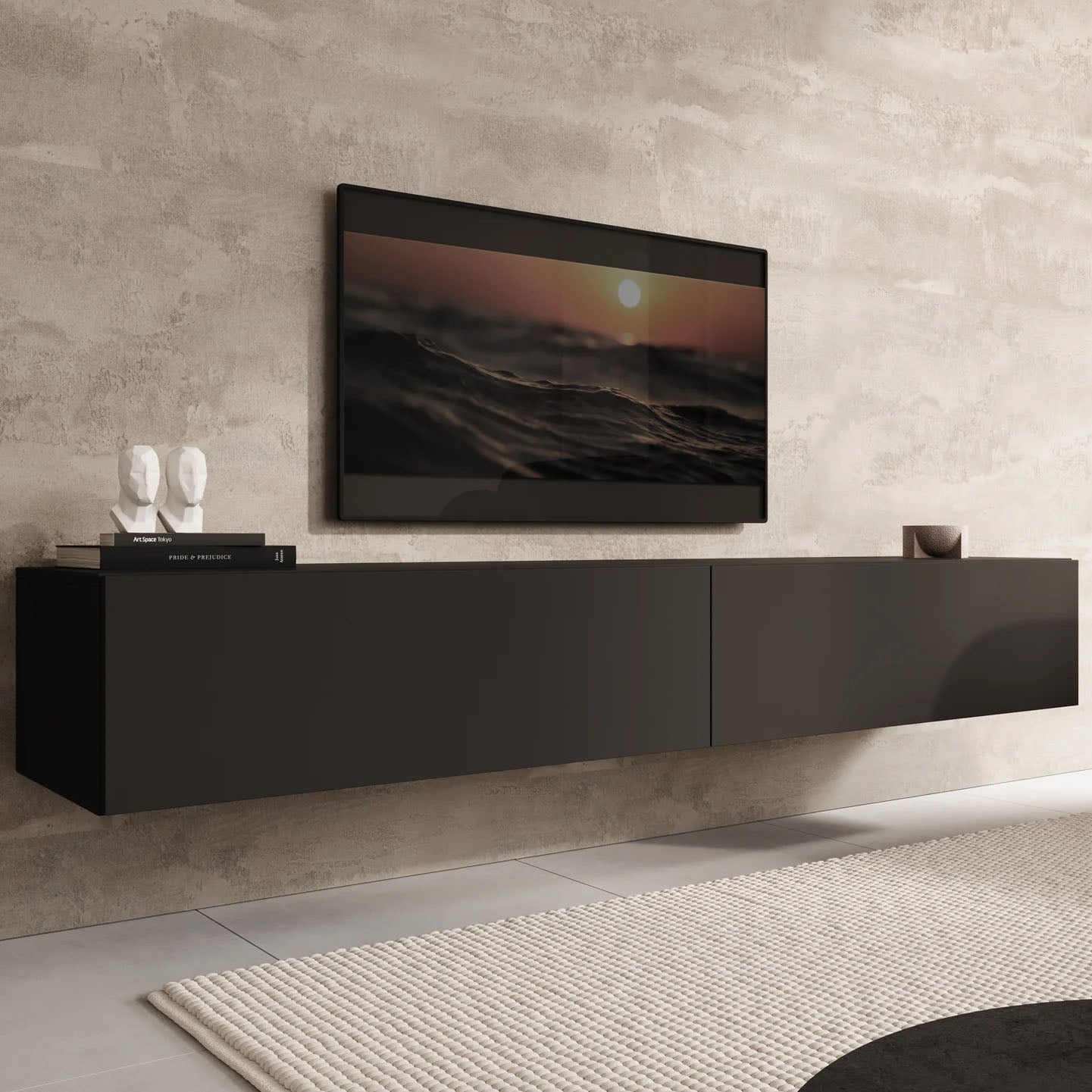 Palm - TV-Meubel - Mat zwart - 200 cm