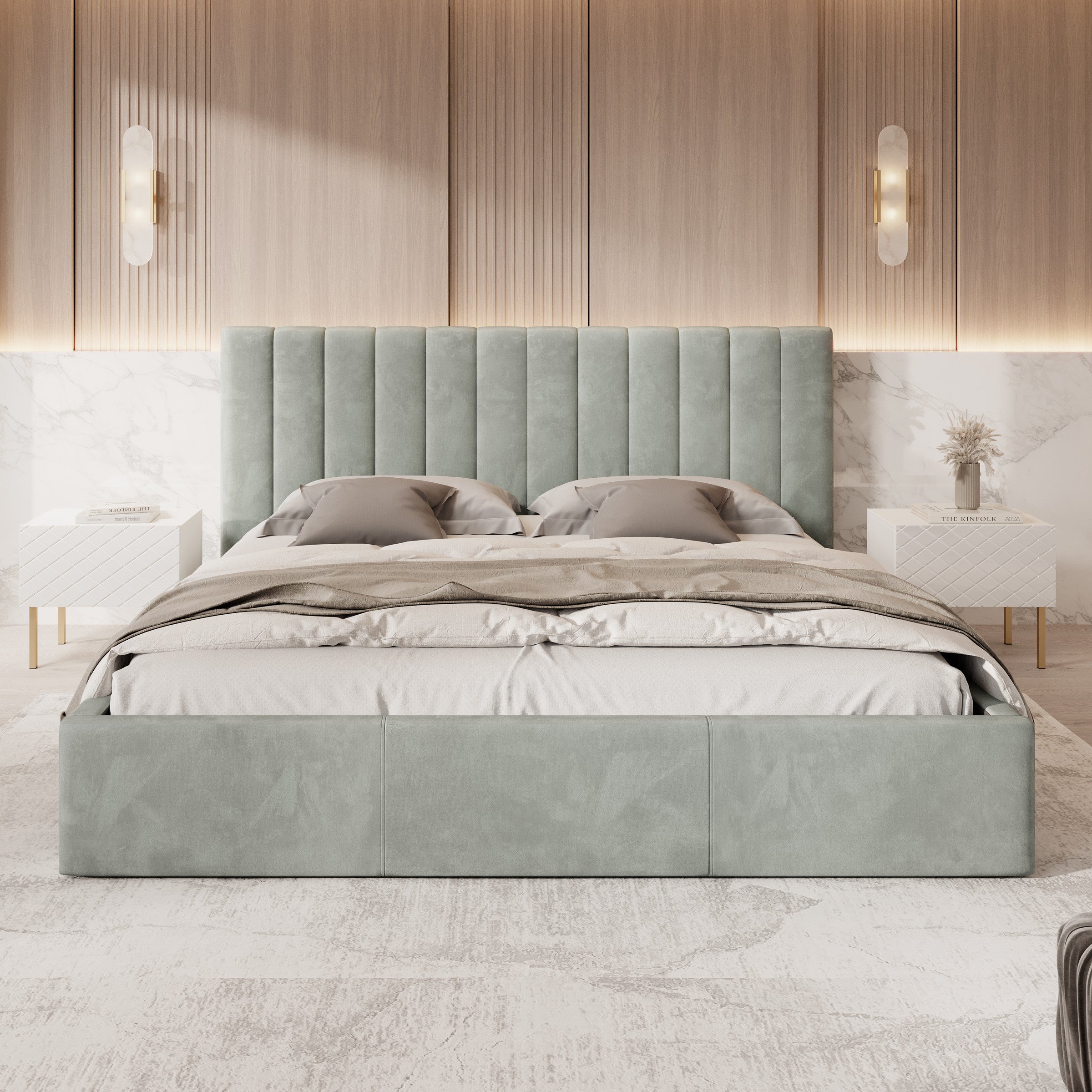 Chief - Tweepersoonsbed - Velvet grijs - 200x200 cm