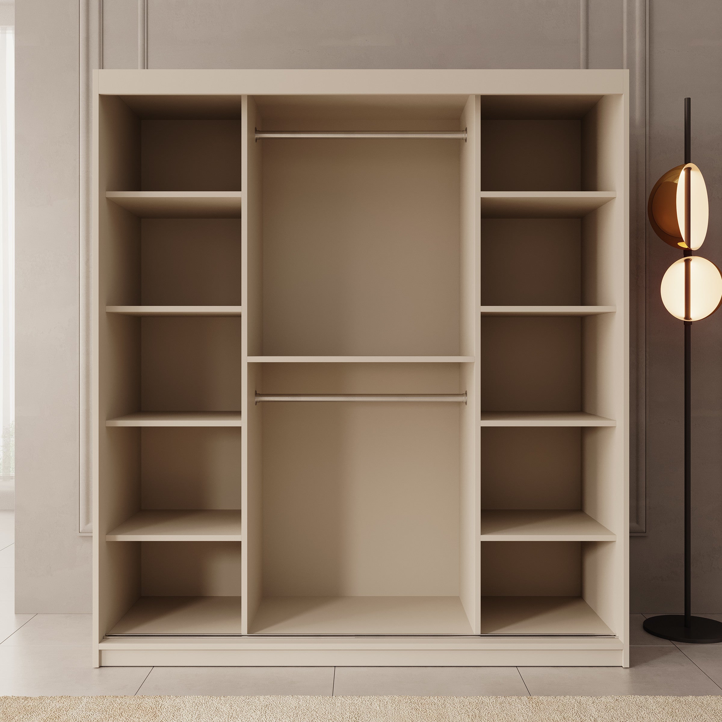 Ulysses - Kledingkast met schuifdeuren - Beige