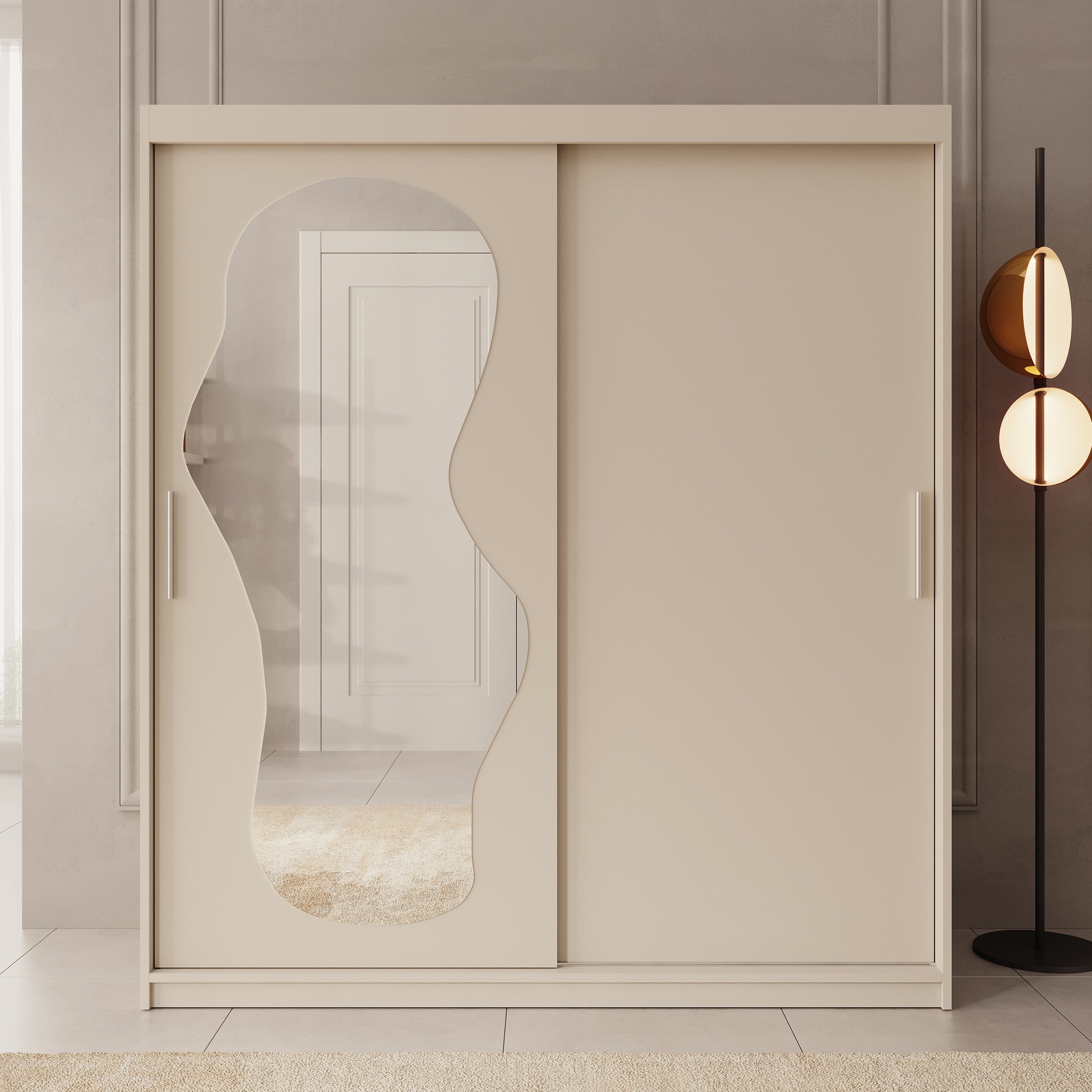 Ulysses - Kledingkast met schuifdeuren - Beige