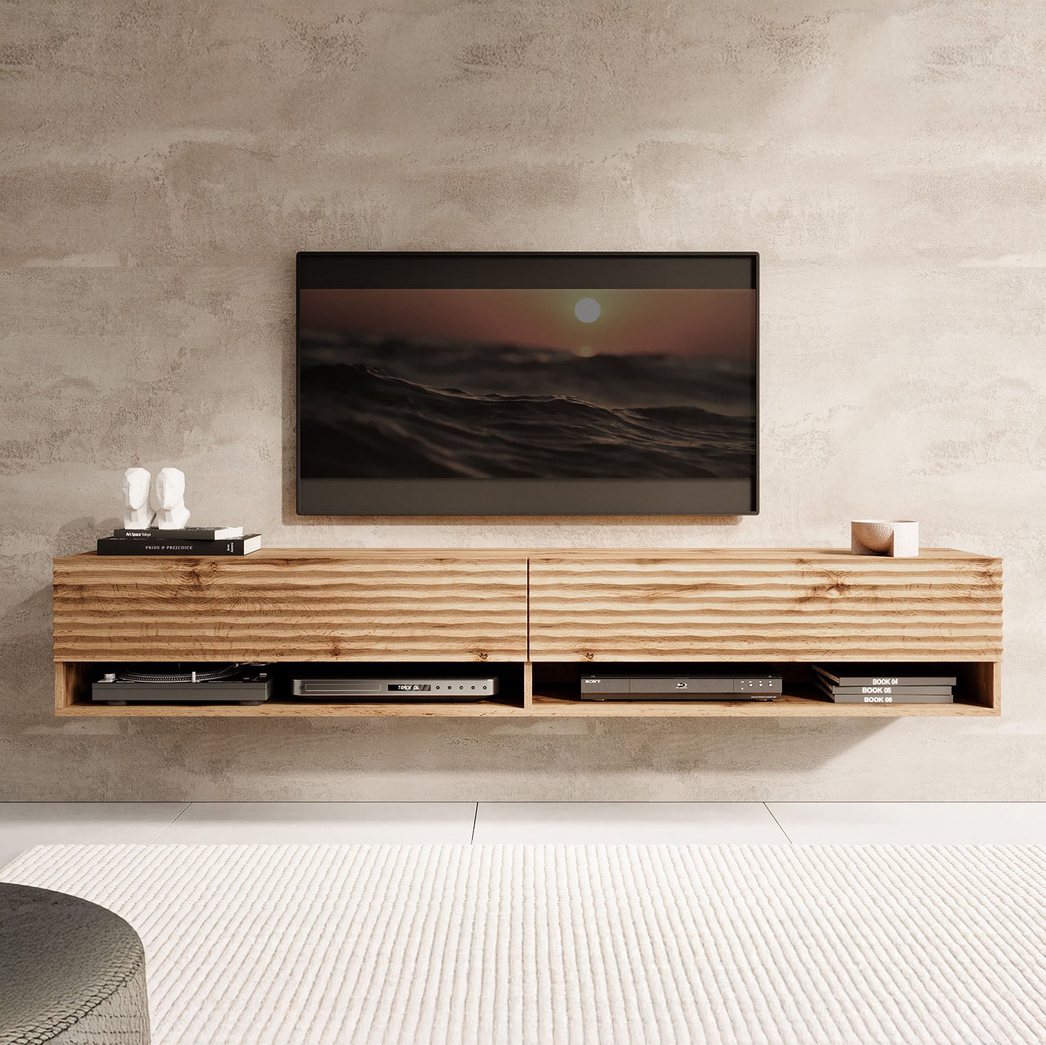 Asino - TV-Meubel  - Wave eiken  - 180 cm