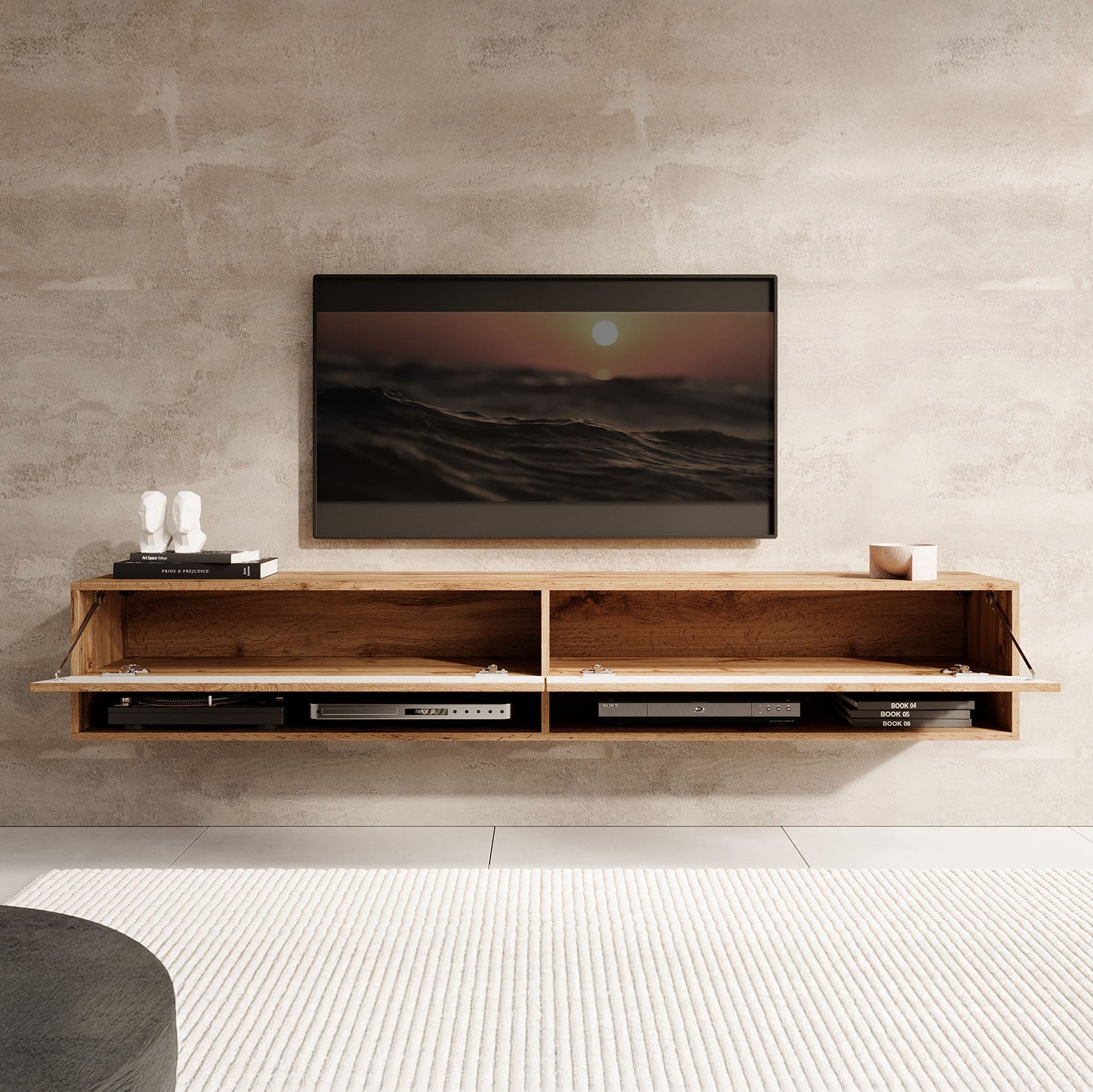 Asino - TV-Meubel  - Wave eiken  - 180 cm