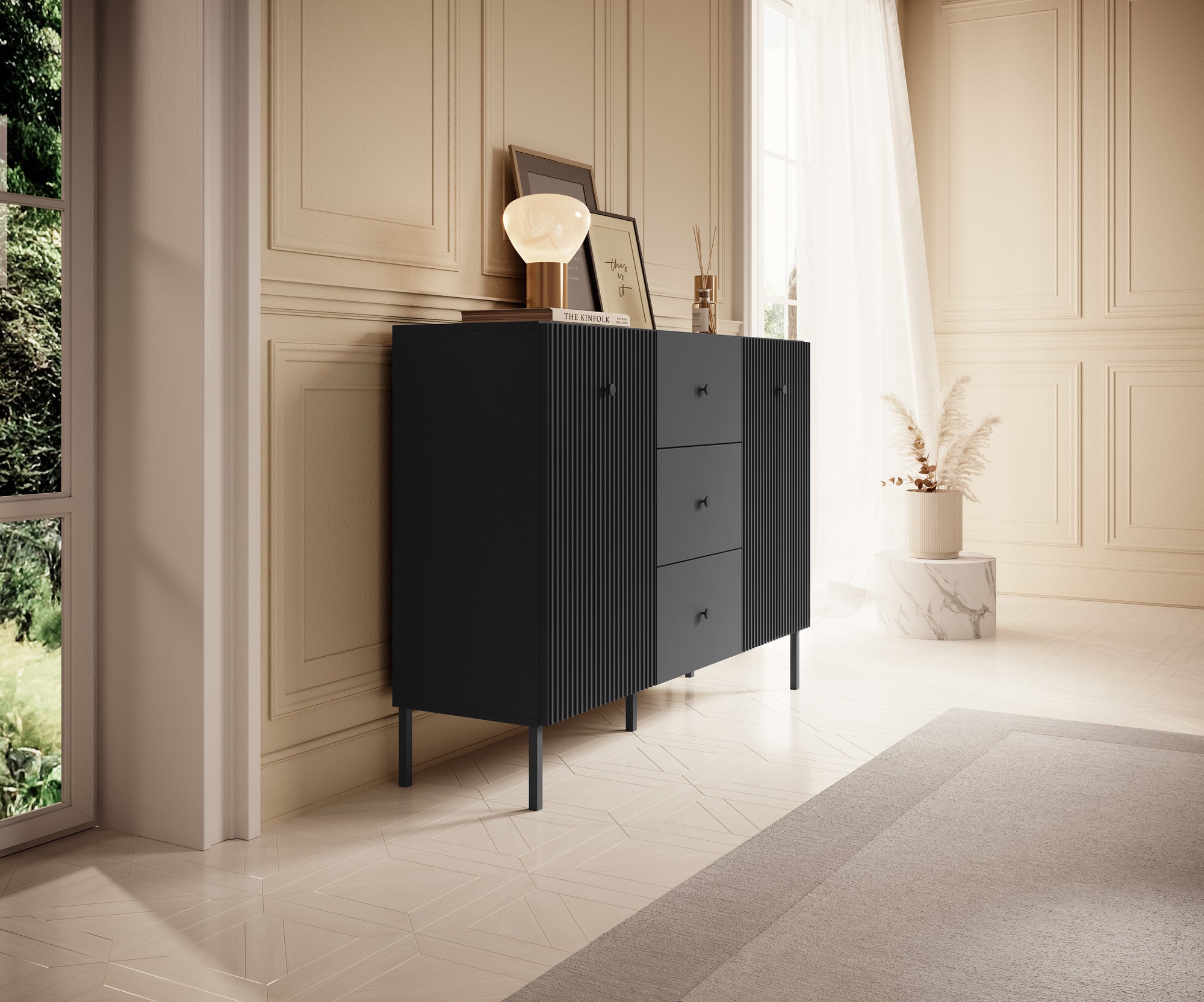 Vermont - Dressoir - Antraciet - 135x98x42 cm
