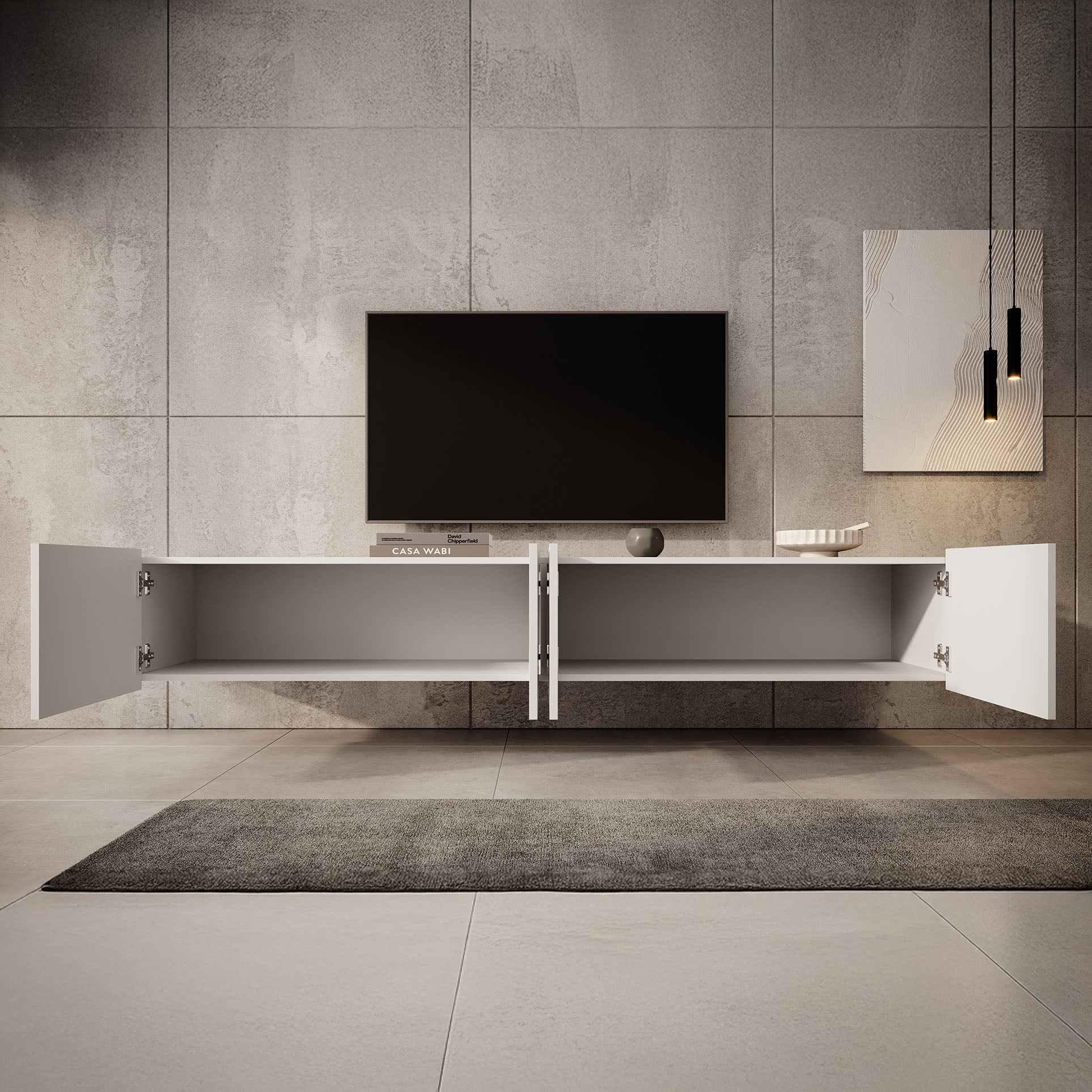 Calabas - TV-Meubel met 4 deuren - Wit - 200 cm